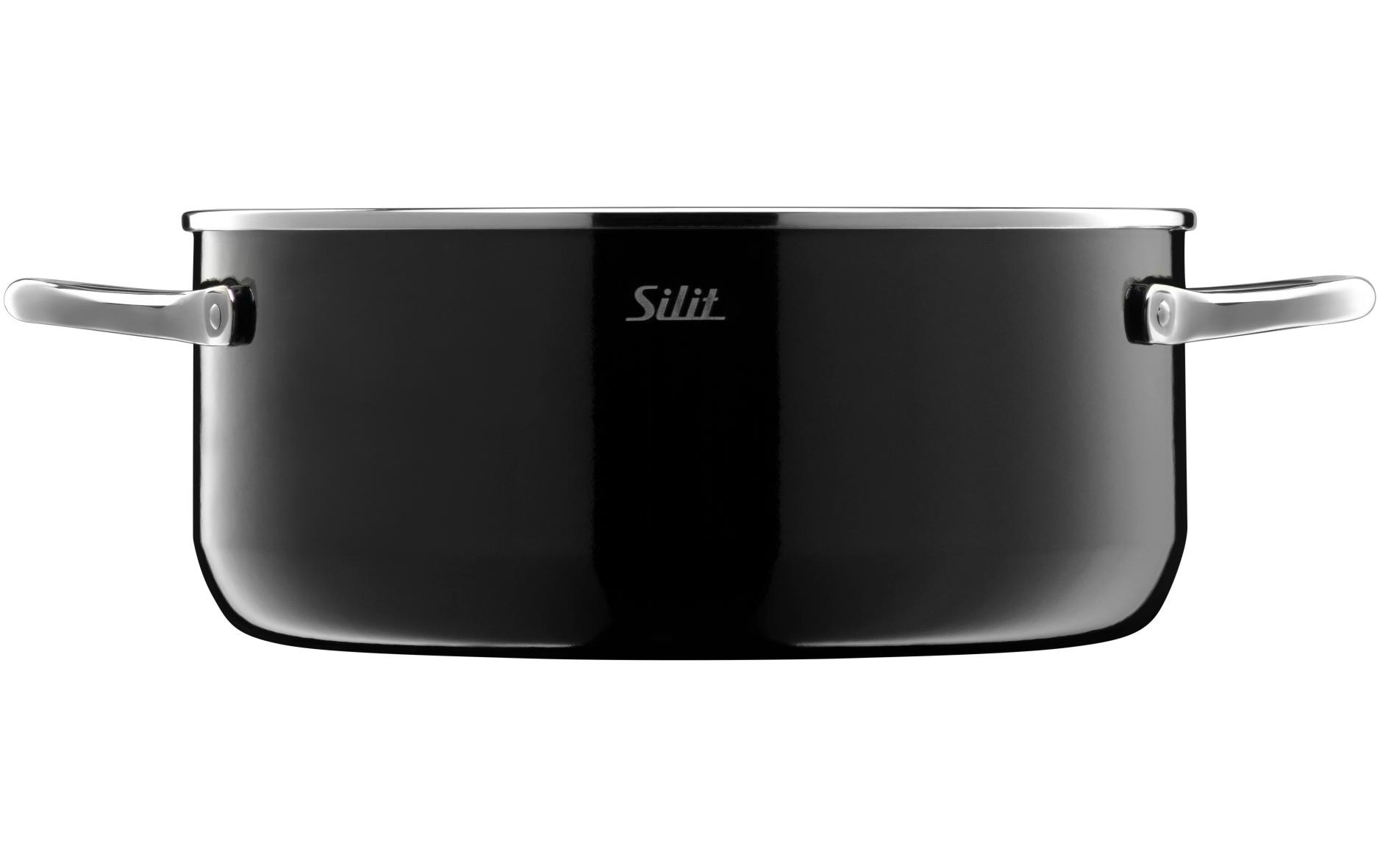 Silit Bratentopf »Elegance Line 24 cm, Schwarz«, Keramik, (2 tlg.)