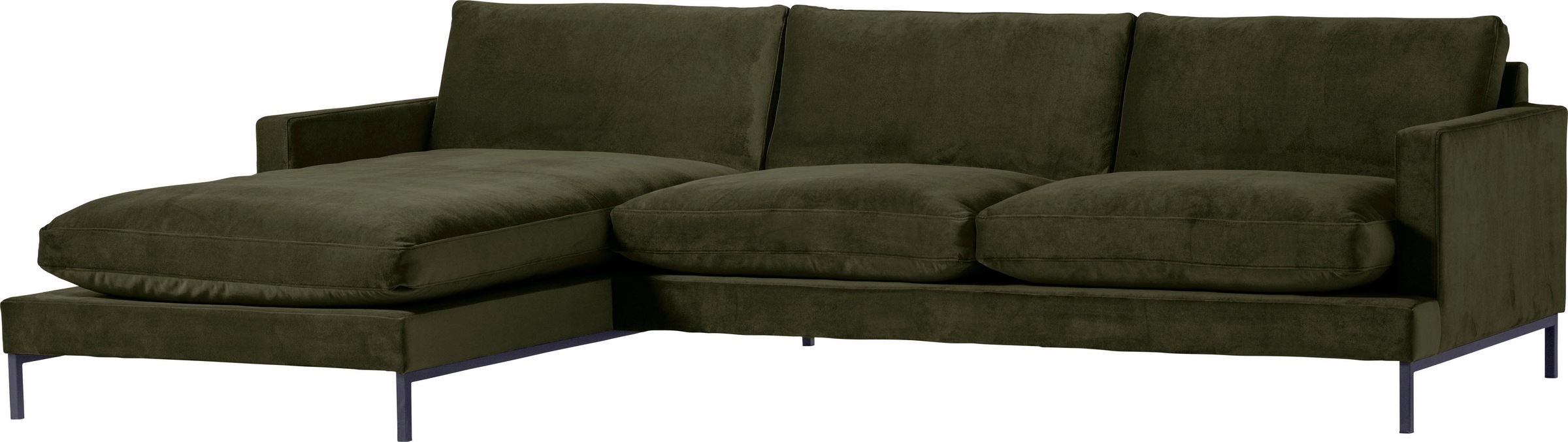 andas Ecksofa »Welland, L-Form,« mit schwarzen Metallfüssen, mit Federfüllung im Sitz- und Rückenkissen