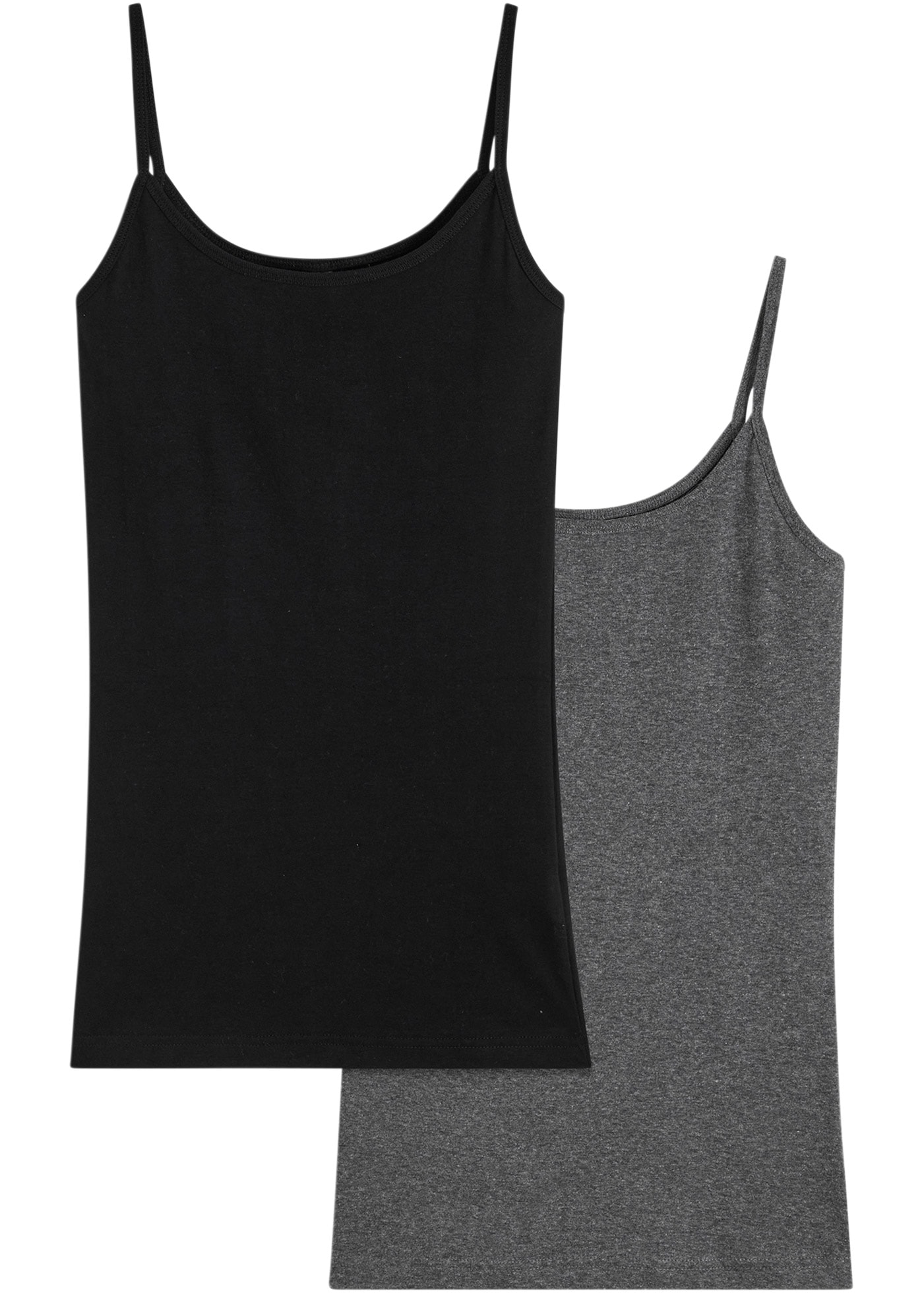 bonprix Spaghettitop »Spaghettiträger-Top aus reiner Baumwolle, 2er Pack« Packung, 2, 2 Stk. Spaghettiträger-Top aus reiner Baumwolle, 2er Pack