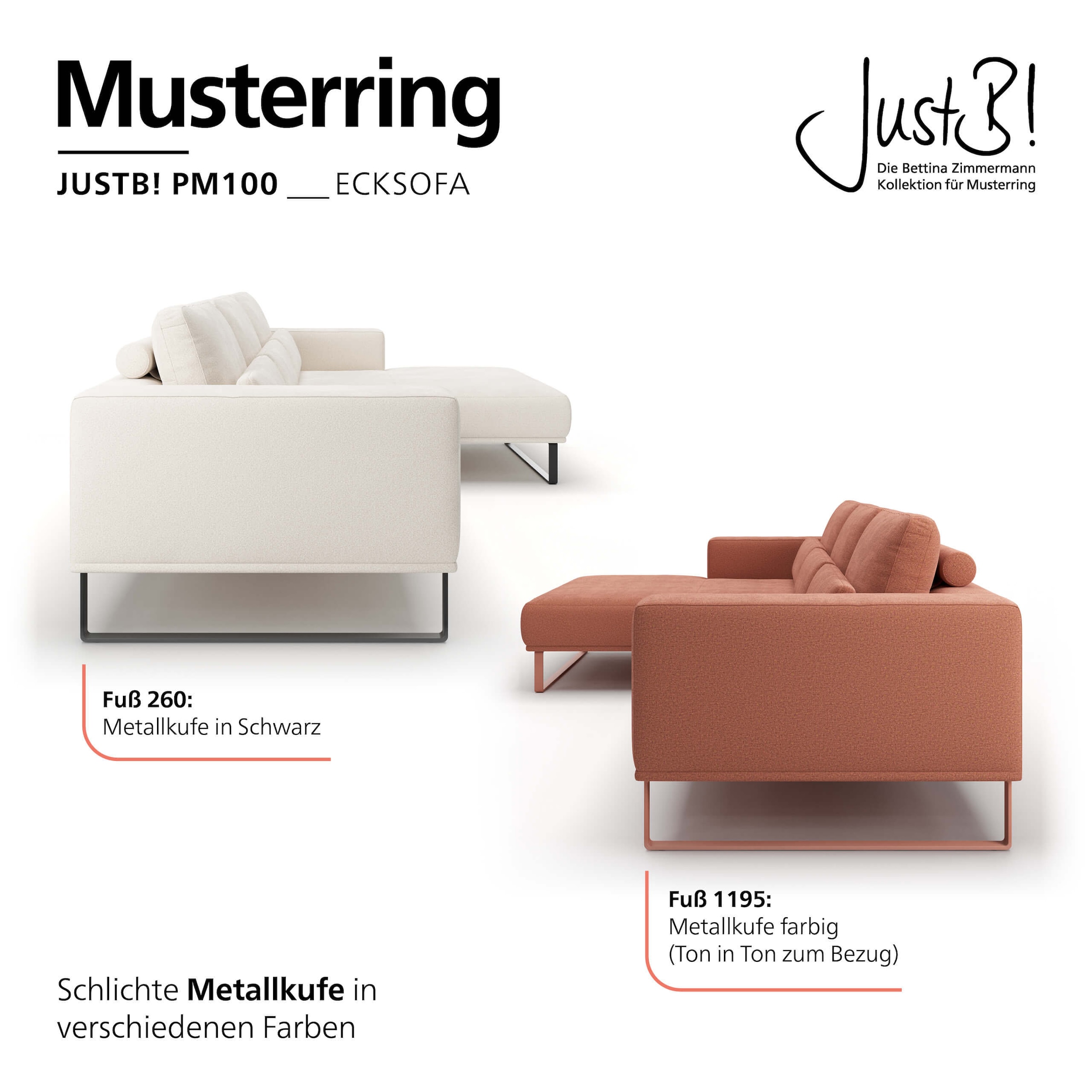 Musterring Canapé d'angle »JUSTB! PM100, stilvoller Lounge-Komfort von Musterring« Collection Bettina Zimmermann, option siège préféré & choix de pieds