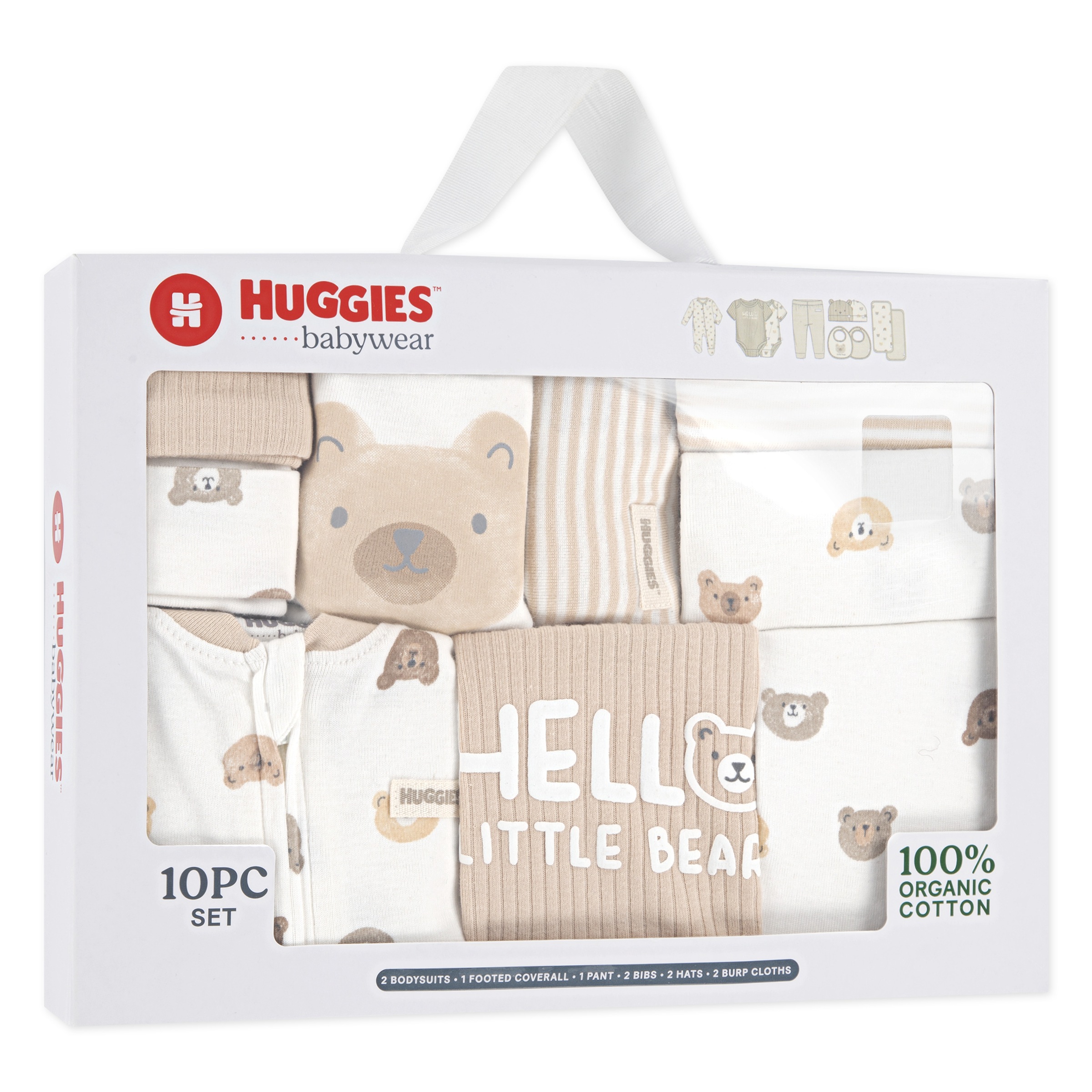 HUGGIES babywear Set cadeau pour nouveau-né »HGHN 10PC GIFT BOX SET« Set, 10 cuis mit Bärchenmotiven