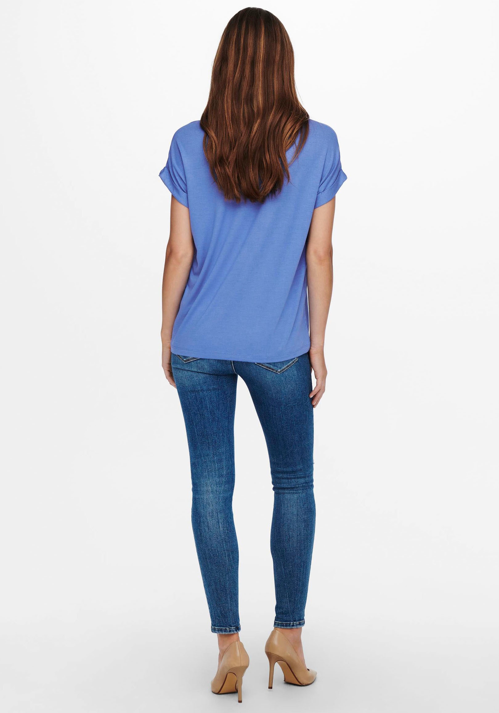 ONLY T-Shirt »ONLMOSTER S/S O-NECK TOP NOOS JRS«, mit Aufschlag am Arm