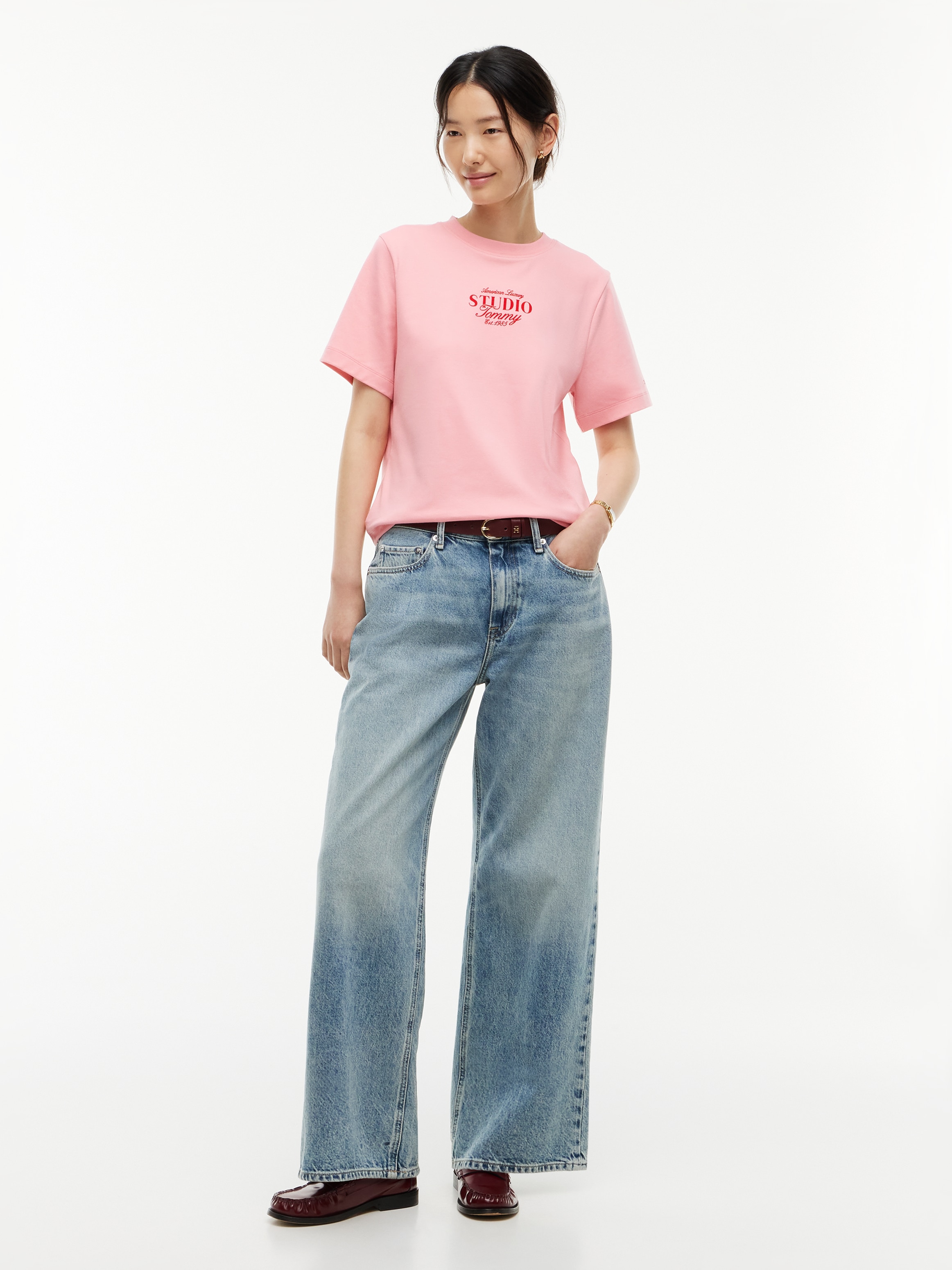 Tommy Hilfiger T-shirt »STUDIO TOMMY REG C-NK S/S TSHIRT« coton, coupe régulière