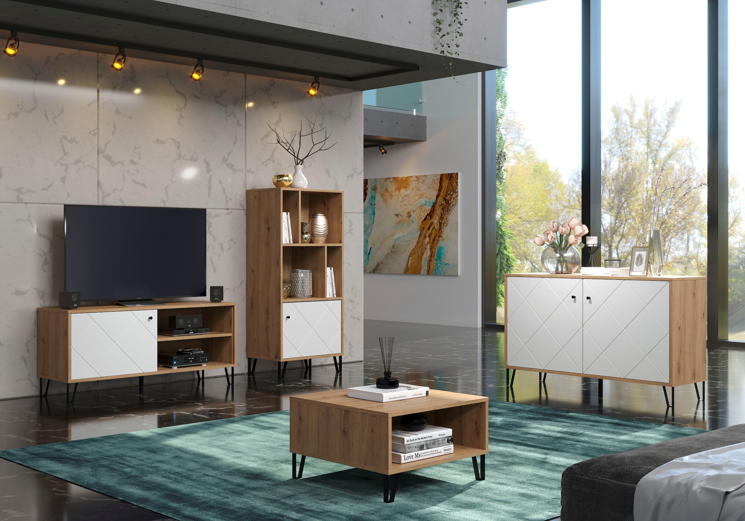 Home affaire Buffet »Tarragona« Sideboard mit 2 Türen & Soft-Close - (B/T/H) 123/40/76 cm