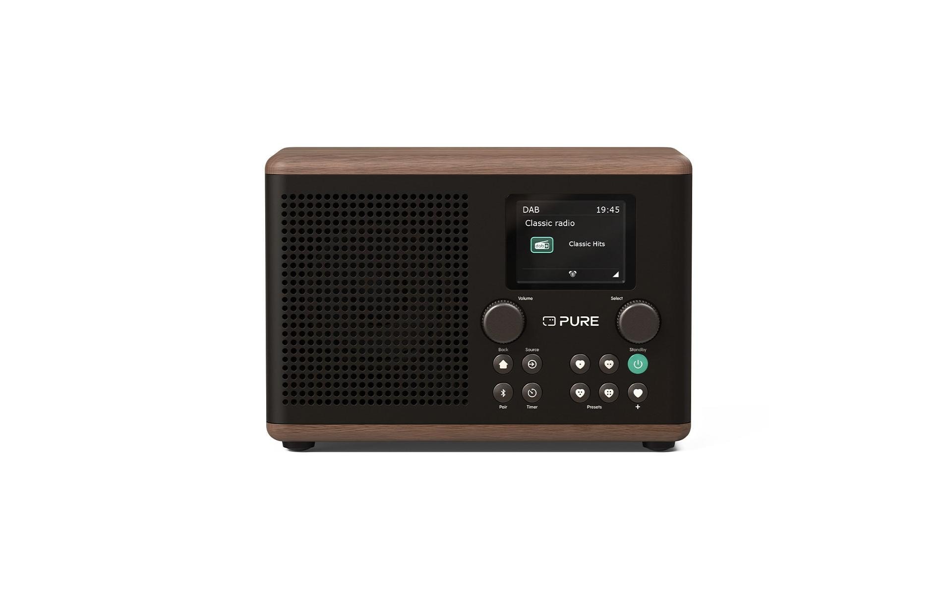 Pure Digitalradio (DAB+) »Classic H4 Walnuss/Schwarz«, (Bluetooth Digitalradio (DAB+)-FM-Tuner 10 W)
