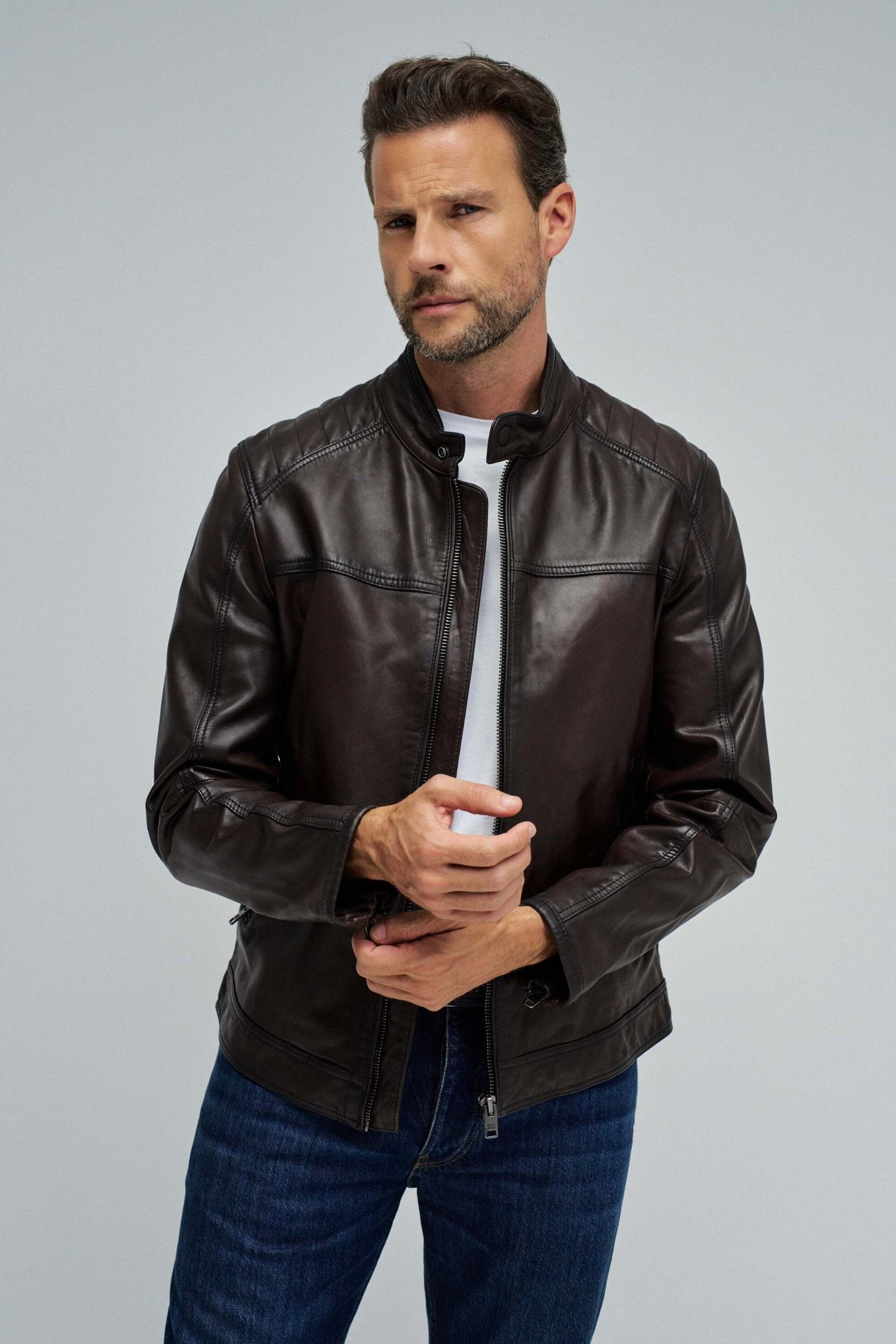 Salsa Veste en cuir »Salsa Jeans Lederjacke Biker«