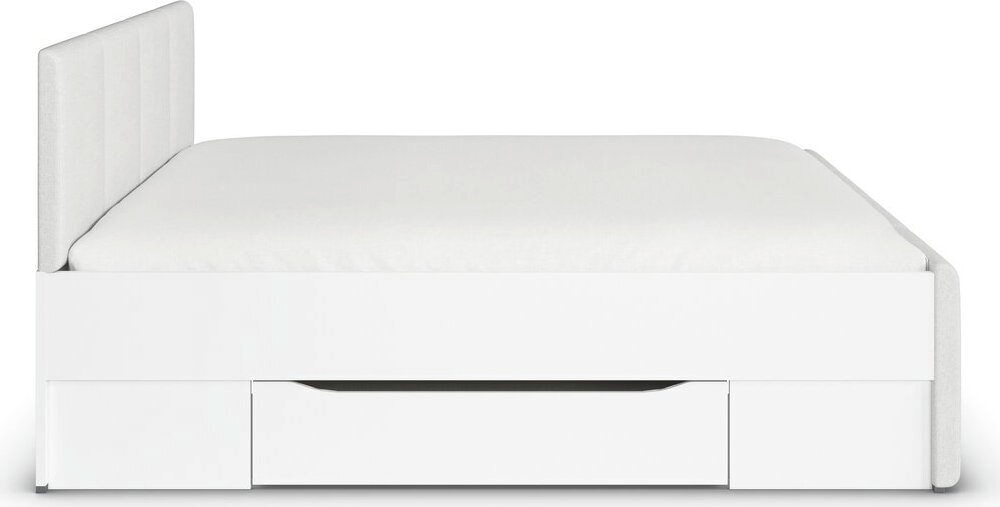 GOODproduct Lit »Doppelbett Polsterbett Stauraumbett AGORDO« 180x200 cm, tête et pied en tissu velours côtelé ou tissu tissé,  tiroirs de lit pratiques pour rangement supplémentaire FABRIQUÉ EN ALLEMAGNE