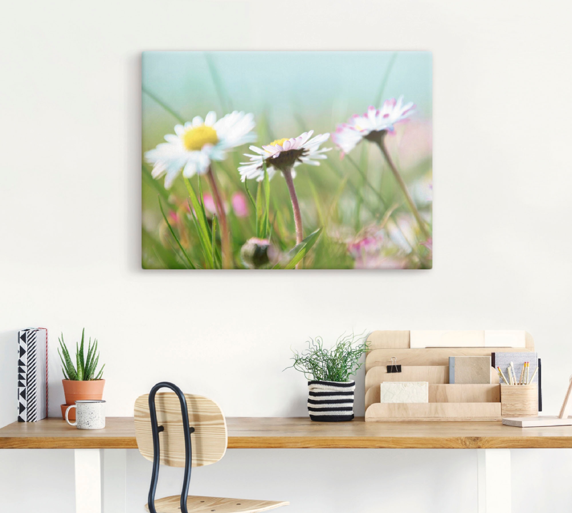 Artland Tableau sur toile »Gänseblümchen Romantik« 1 cuis tlg. auf Holzrahmen gespannt