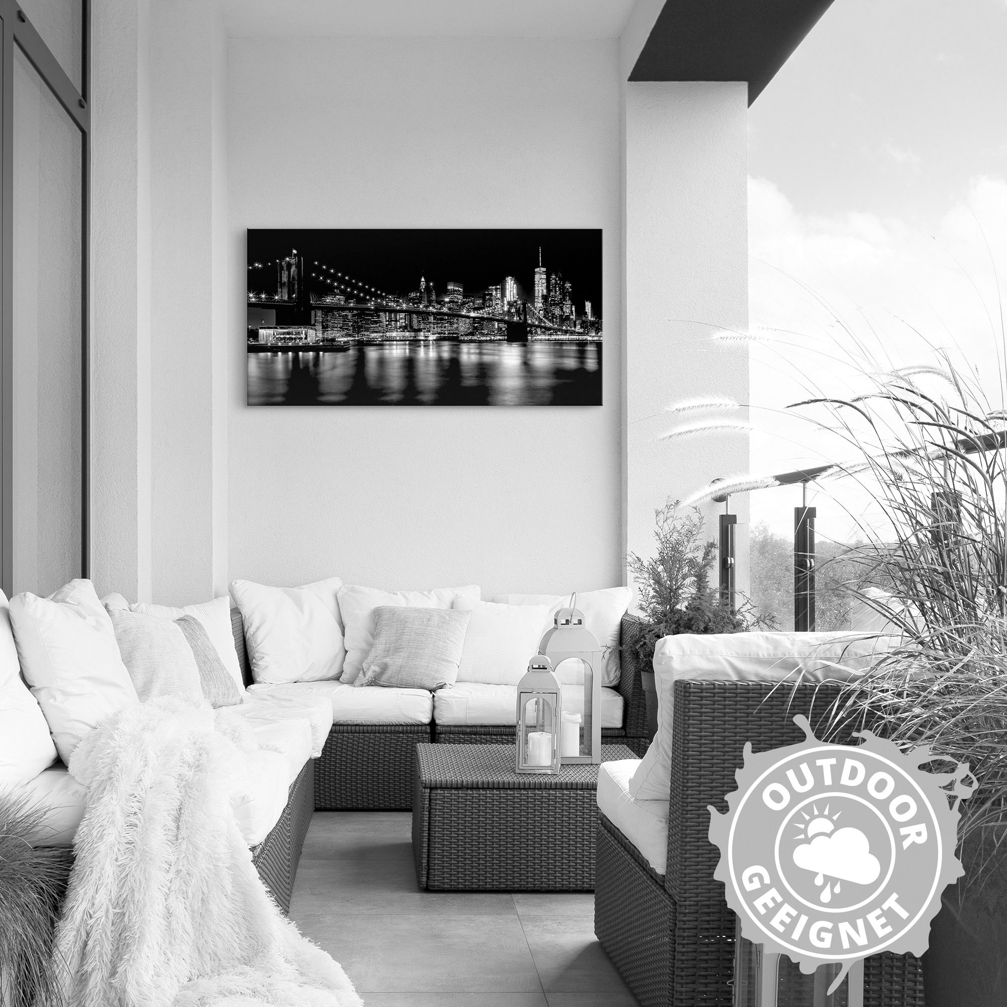 Artland Impression alu-dibond »Manhattan Skyline & Brroklyn Bridge« 1 cuis tlg. für Innen- und Aussenbereich geeignet, Outdoorbild