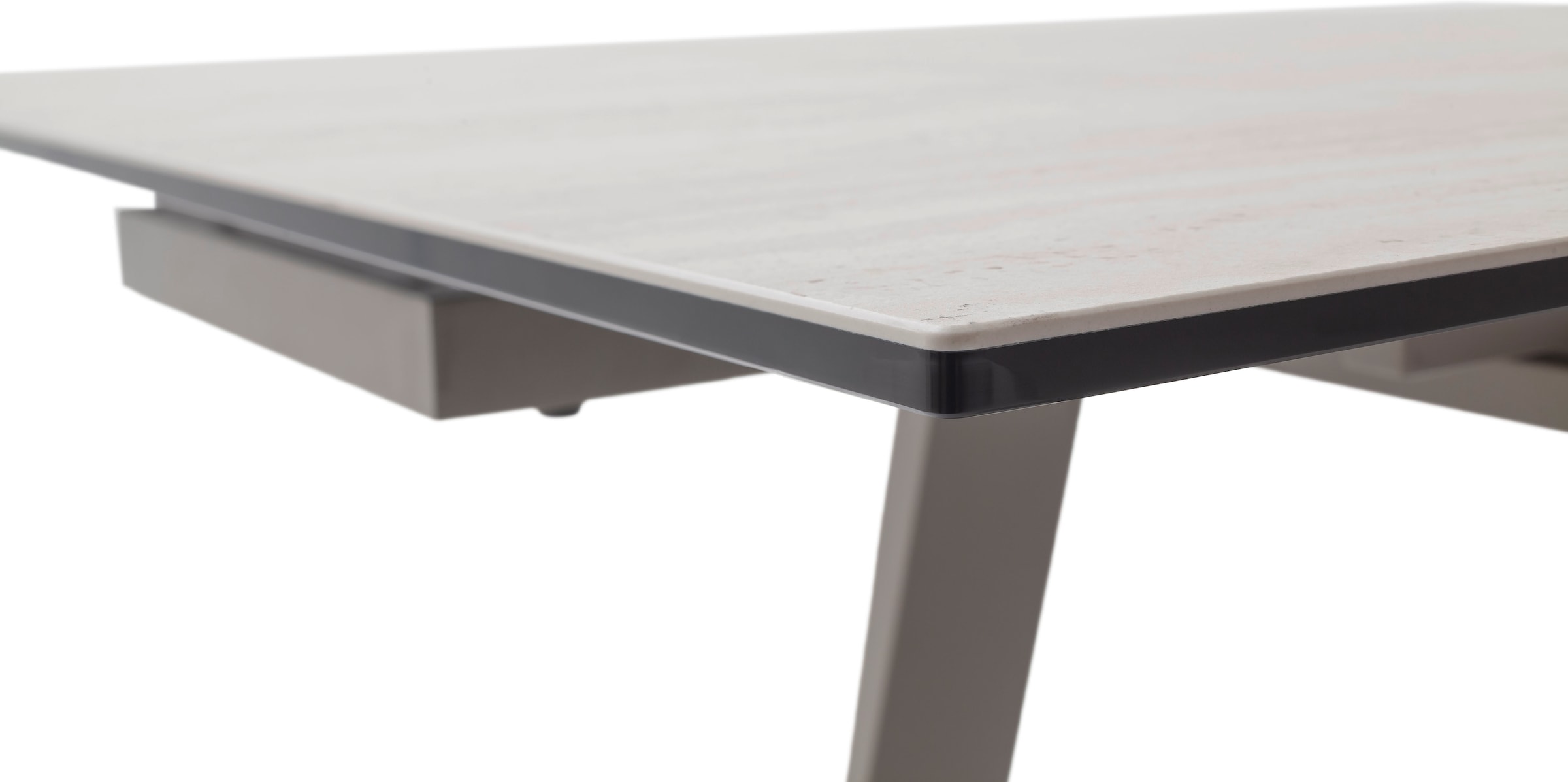 MCA furniture Table de salle à manger »Kalamata« 1 cuis tlg. Auszugstisch, Stirnauszug, Metallgestell, Keramik, Sicherheitsglas