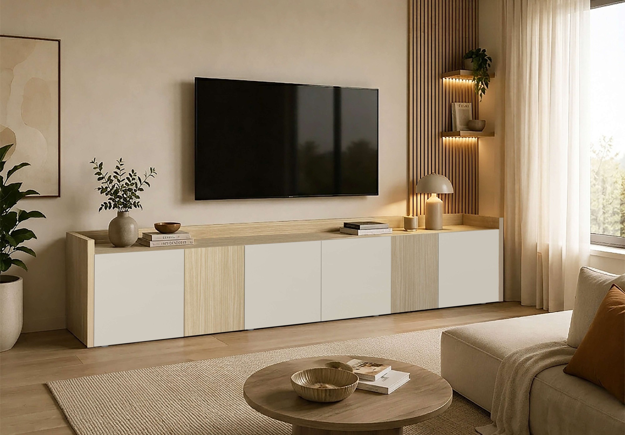 Image of GOODproduct Lowboard "Lowboard ALTEA,Lowboard,TV-Kommode,TV-Möbel,TV-Bank" 1 Stk. tlg. Mit 6 Drehtüren, 4 Innenfächer, B.220 cm