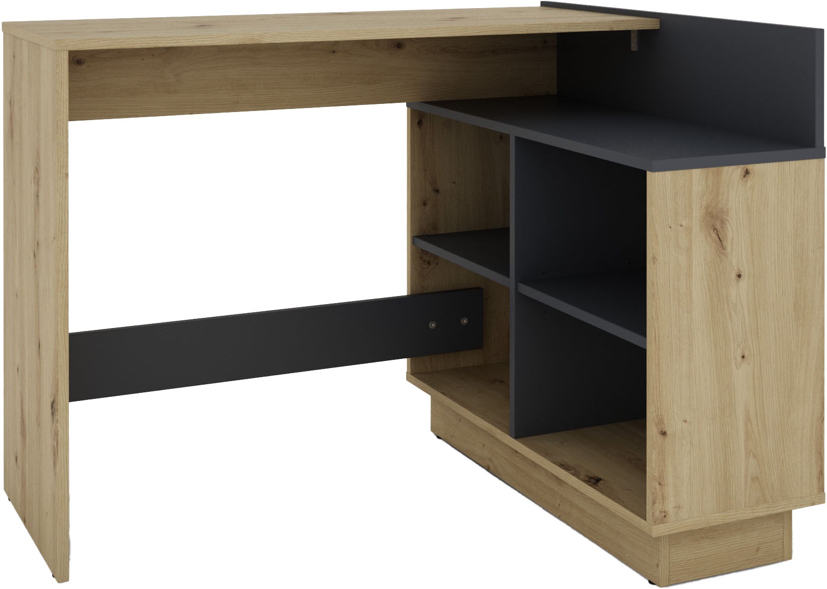 Image of byLIVING Eckschreibtisch "Bern" platzsparender Schreibtisch, rechts und links montierbar, 102x80cm.
