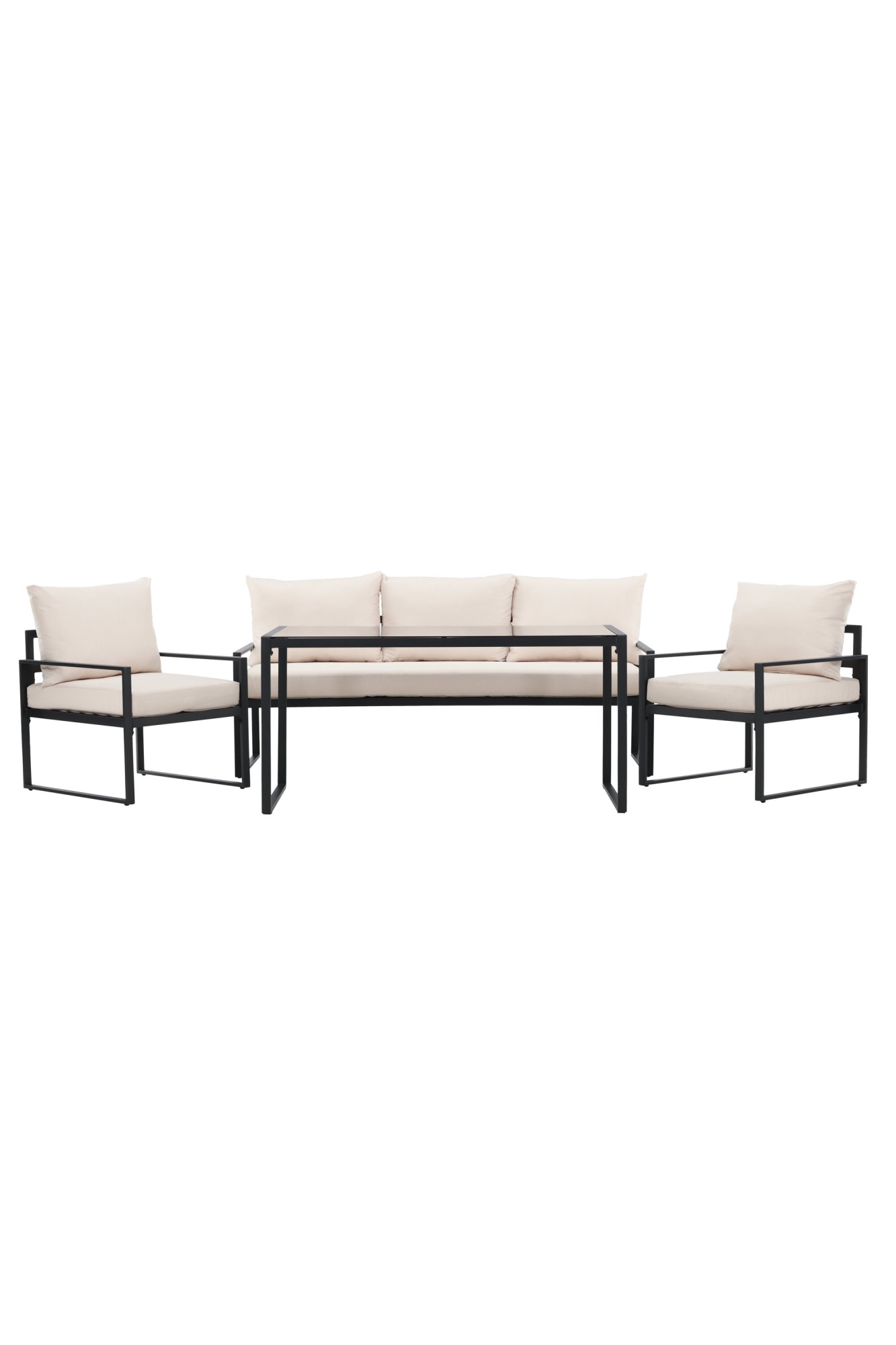 Venture Home Ensemble salon de jardin »Catania, grosszügiges Outdoor-Set für hohen Sitzkomfort« 4 tlg. Loungemöbel mit Stoffbezug, angenehm, weich