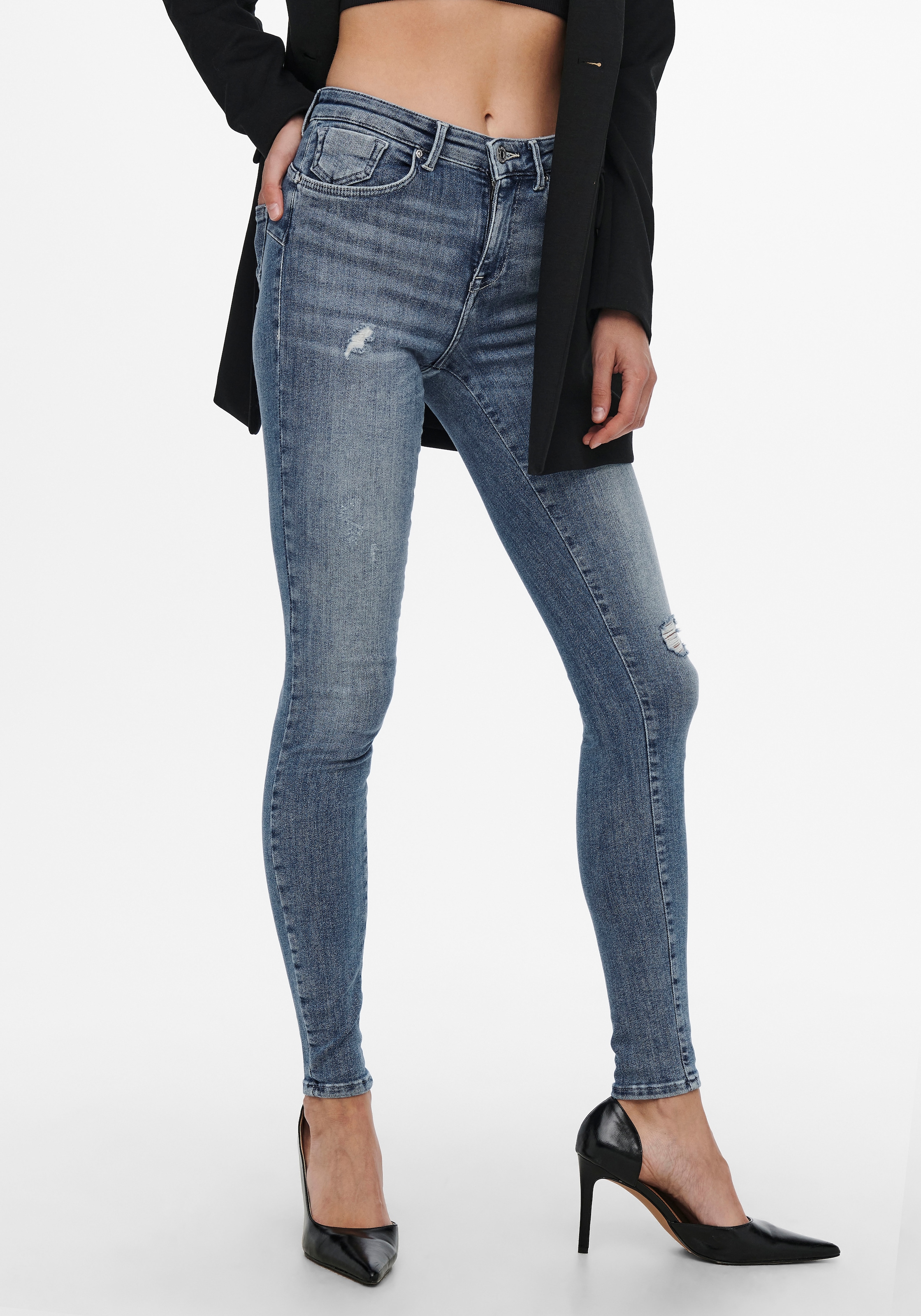 ♕ ONLY Skinny-fit-Jeans MID PUSH« LIFE »ONLPOWER bestellen versandkostenfrei