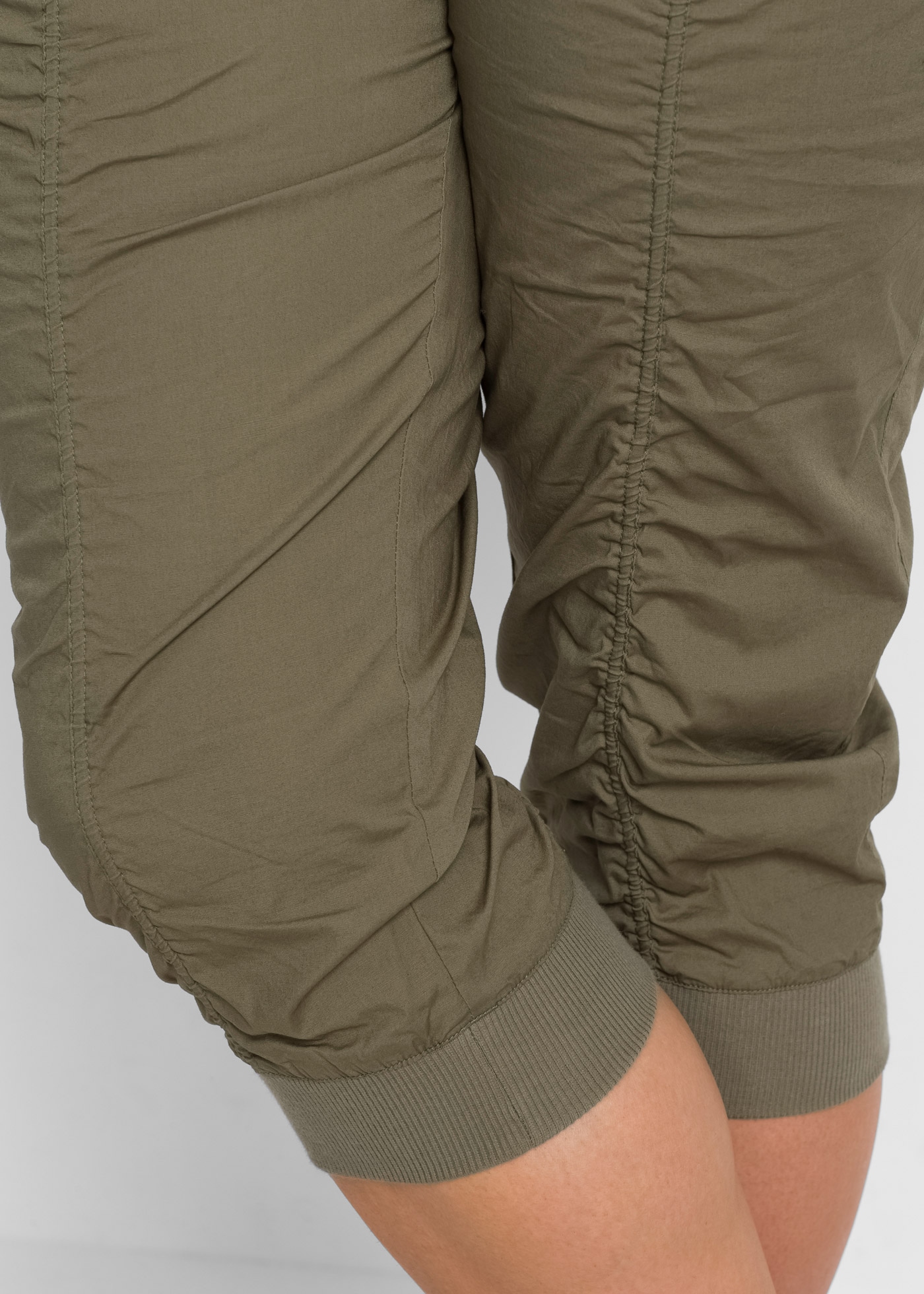 bonprix Pantalon 3/4 »3/4-Hose aus reiner Baumwolle«  en coton, bords-côtes élastiques, Regular Fit