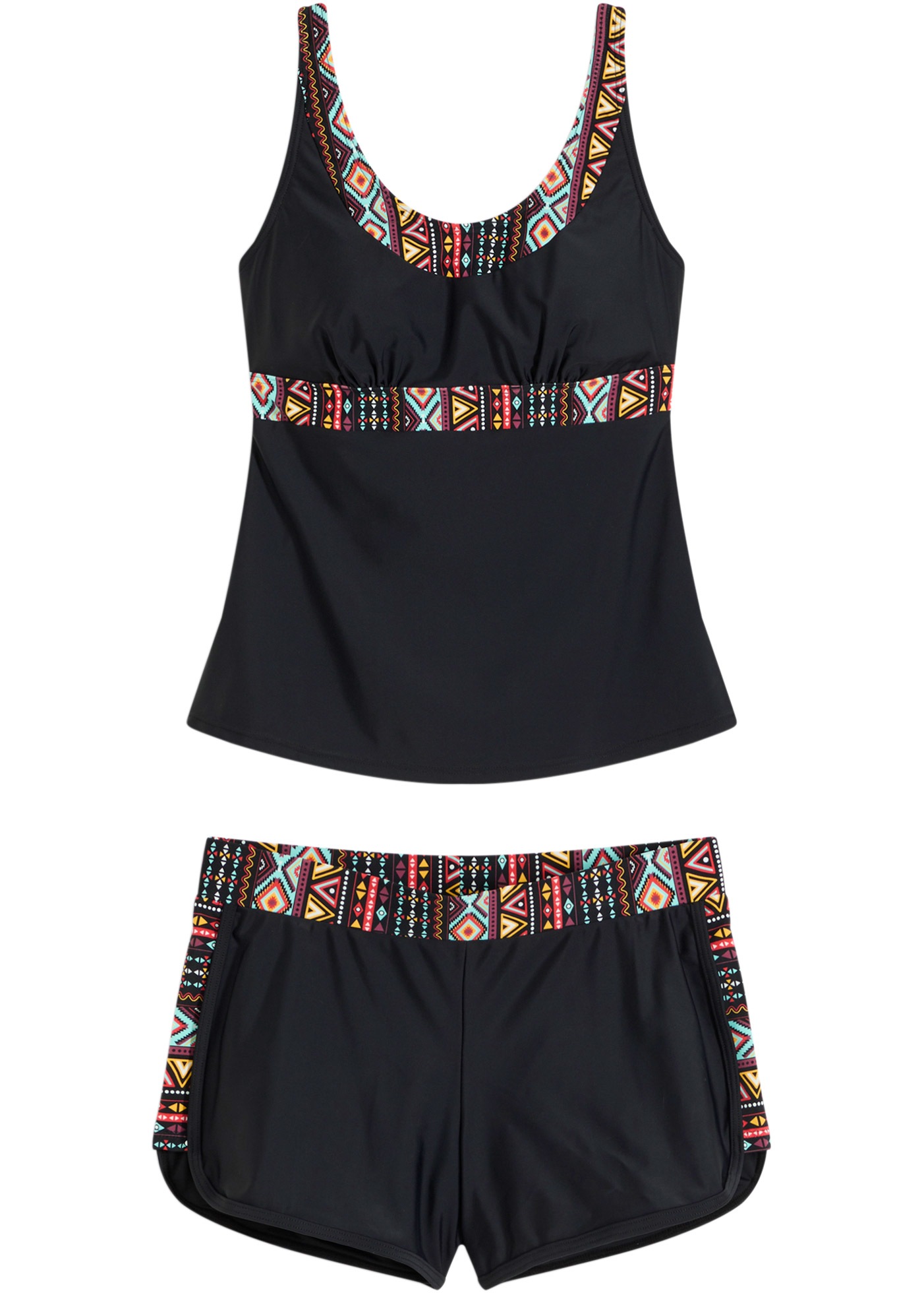 bonprix Tankini Set, 2 cuis kontrastfarbige Details, sportlicher Stil, elastisches Obermaterial