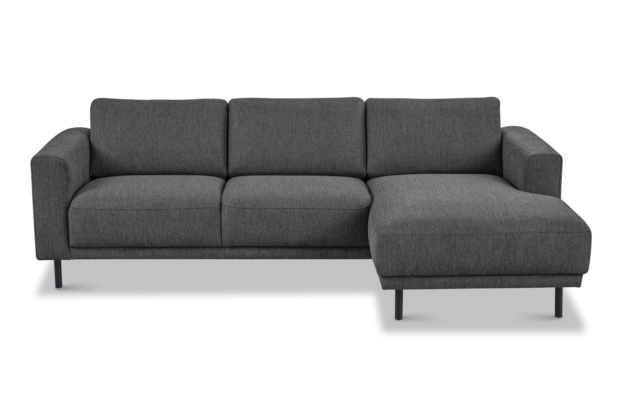 GOODproduct Canapé d'angle »Sveeva, L-Form, B.238 cm, schwarze Metallfüsse« tissu tissé durable, avec suspension ondulée, plusieurs couleurs