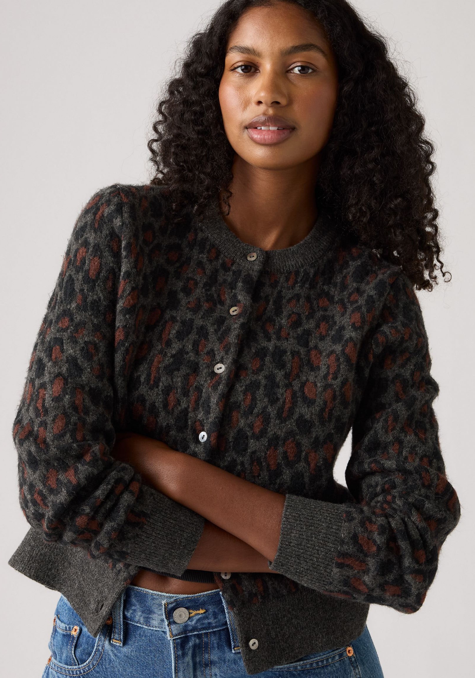 Levi's® Strickjacke »TARA WOOLY CARDIG«, mit Animal-Muster
