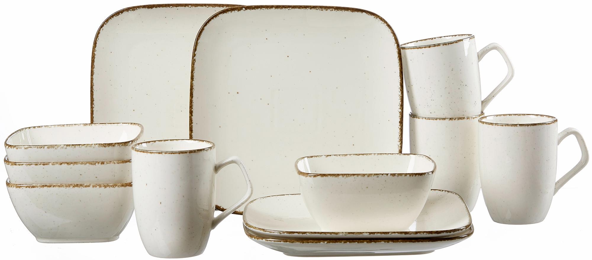 Image of Ritzenhoff & Breker Frühstücks-Geschirrset "Service, CASA Vintage/Used-Look" (Teller, Schale, Kaffeebecher) 12 Teile, für 4 Personen