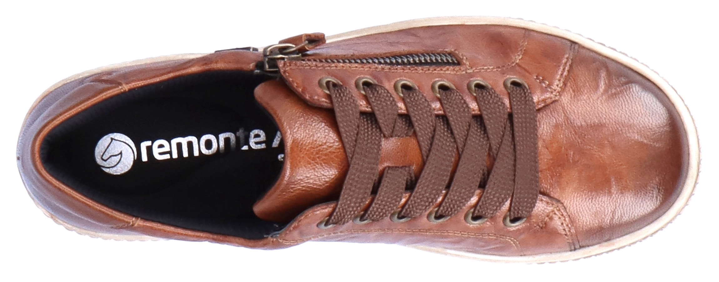 Remonte Plateausneaker, Freizeitschuh, Halbschuh, Schnürschuh mit Aussenreissverschluss