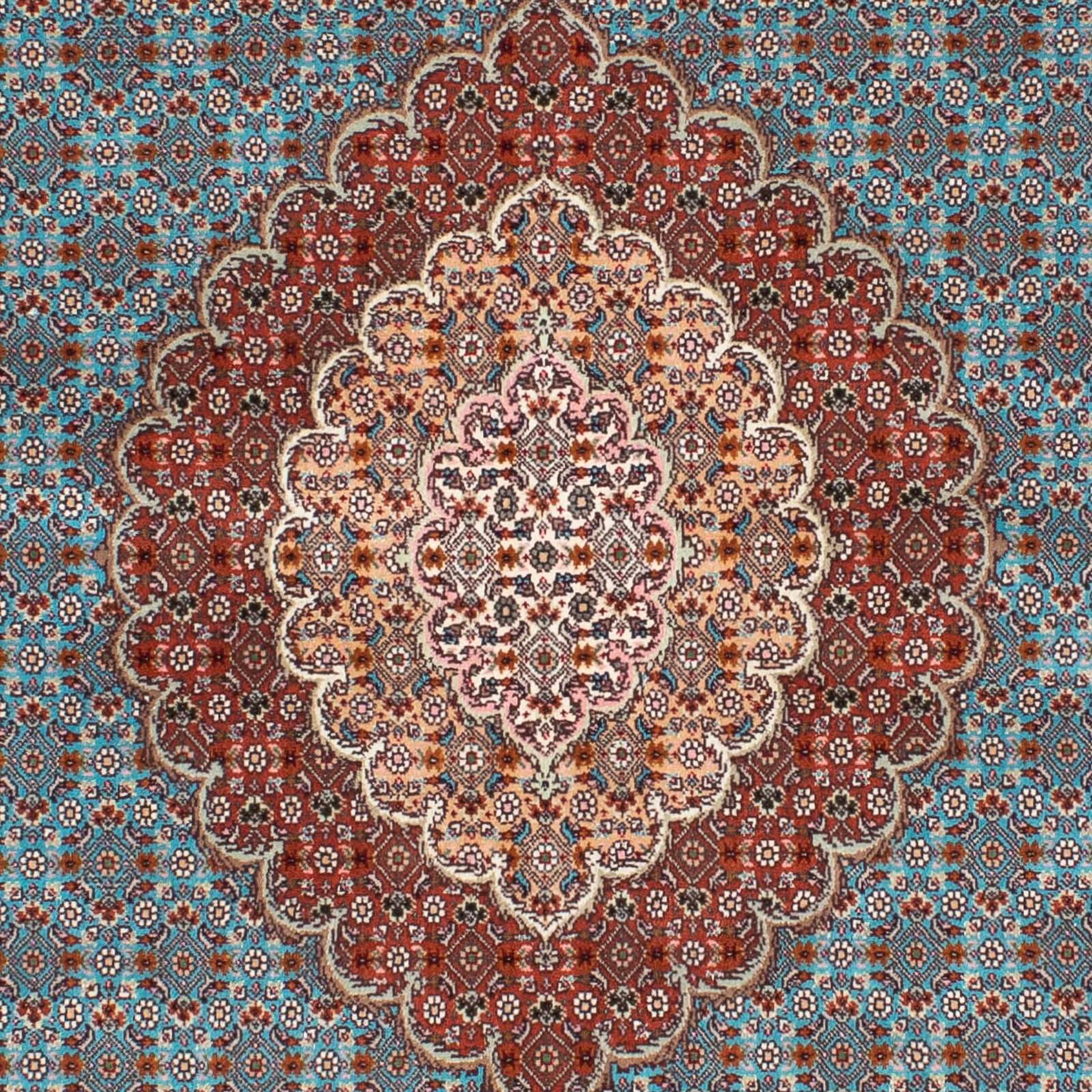 morgenland Orientteppich »Perser - Täbriz - 202 x 150 cm - türkis«, rechteckig, Wohnzimmer, Handgeknüpft, Einzelstück mit Zertifikat