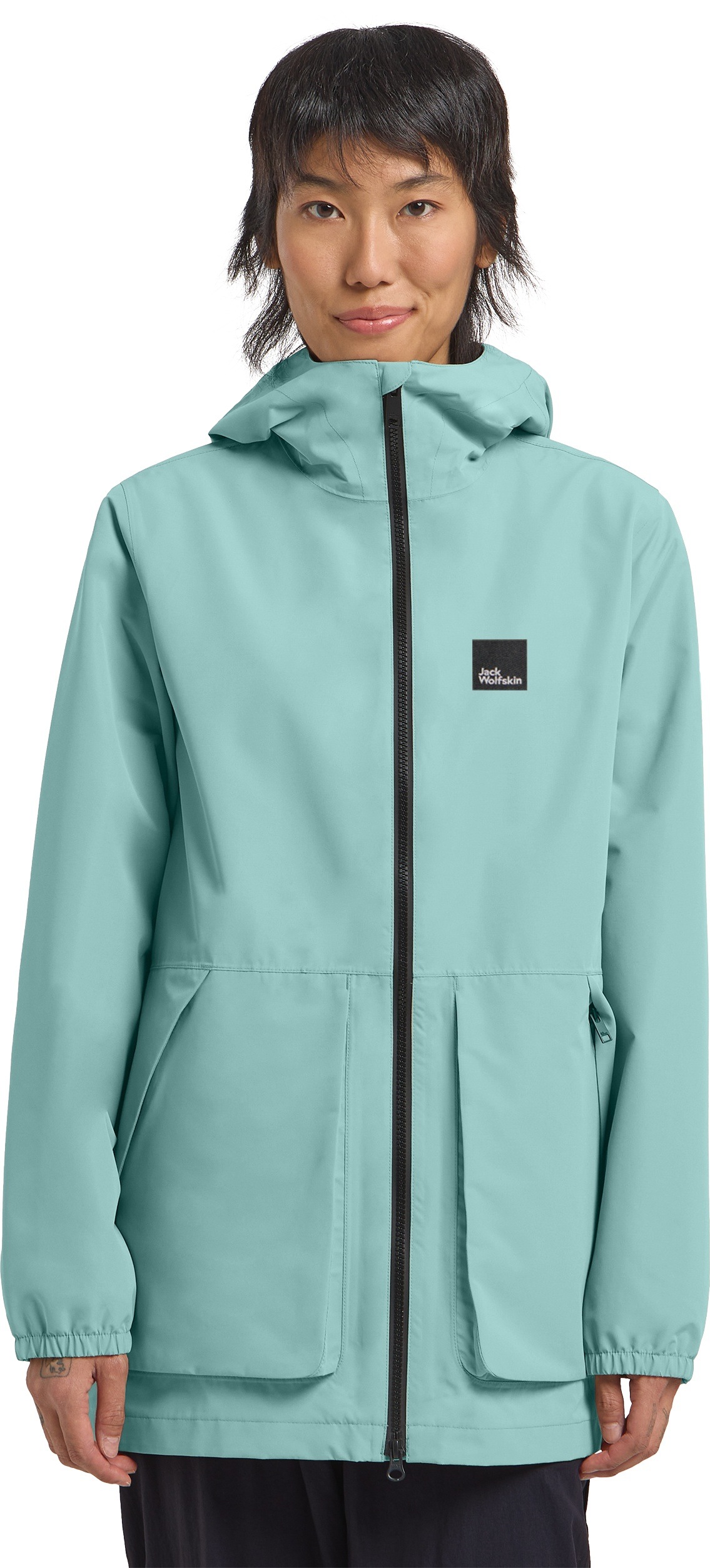 Image of Jack Wolfskin Funktionsparka "TERRAVIEW 2L PARKA W" mit Kapuze mit Kapuze, atmungsaktiv, wasserdicht, winddicht, länger geschnitten