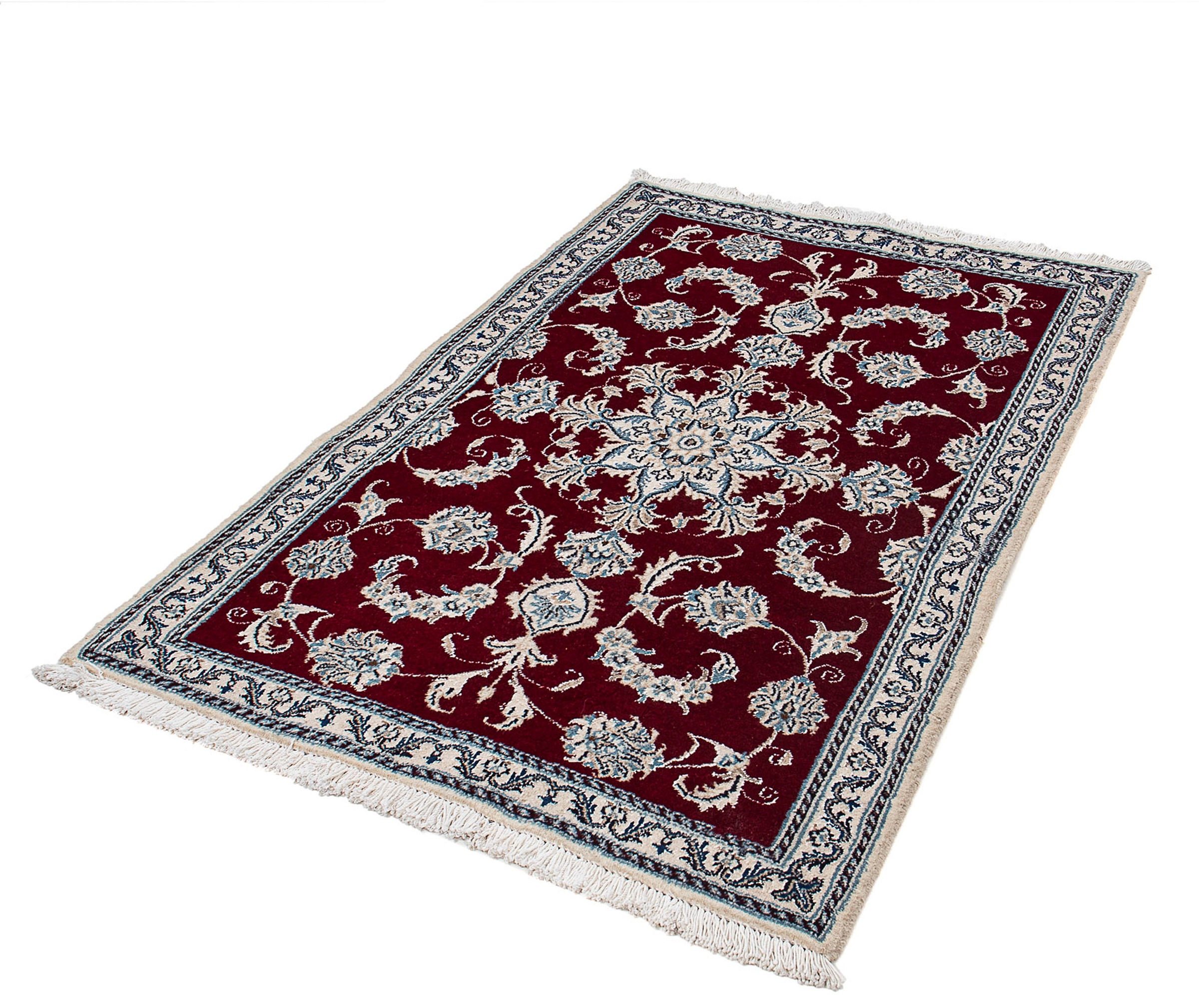 Image of morgenland Orientteppich »Perser - Nain - 142 x 95 cm - dunkelrot«, rechteckig, 10 mm Höhe, Wohnzimmer, Handgeknüpft, Einzelstück mit Zertifikat bei Ackermann Versand Schweiz