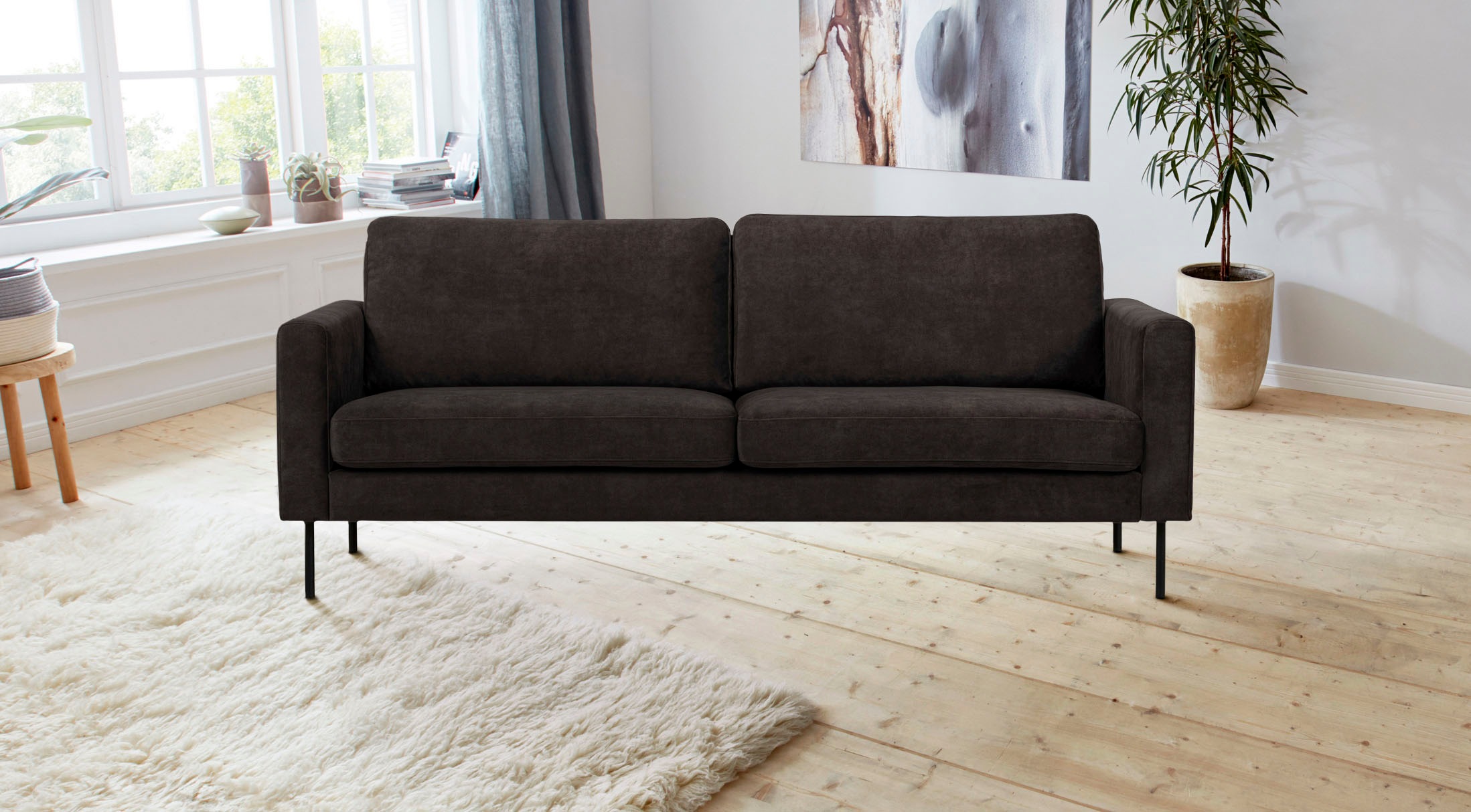 Image of andas 2,5-Sitzer »Tjomme«, mit schwarzen Metallbeinen bei Ackermann Versand Schweiz