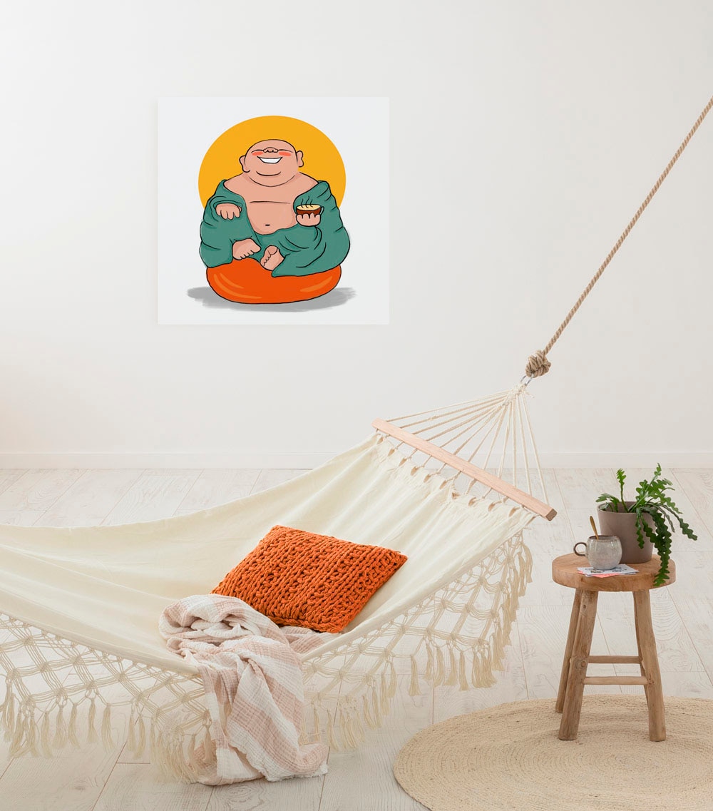 Image of Komar Leinwandbild "Happy Buddy - Grösse 60 x 60 cm" Natur 1 Stk. tlg. Keilrahmenbild mi Echtholzrahmen