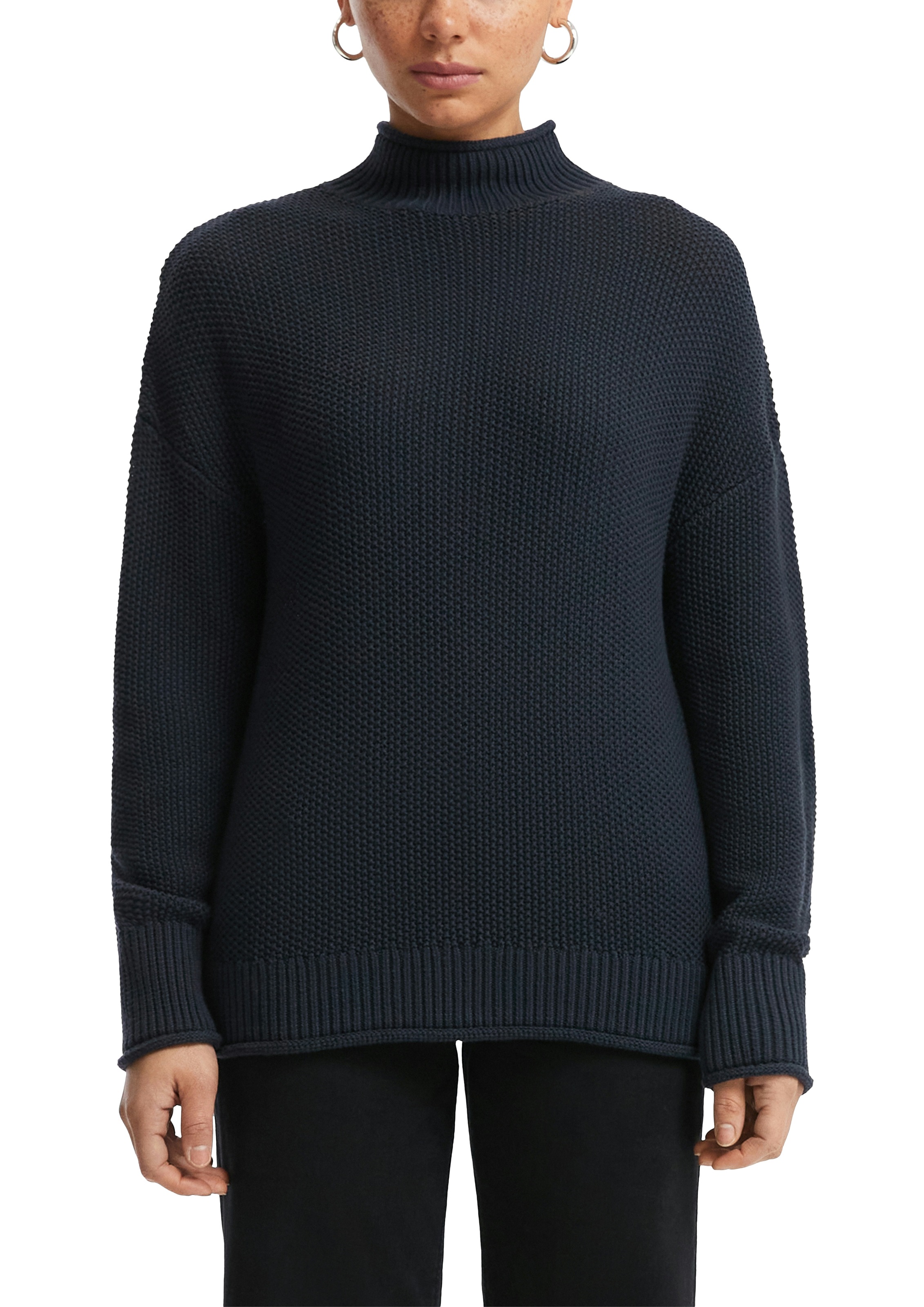 Image of QS Strickpullover in Struktur-Optik und mit Stehkragen