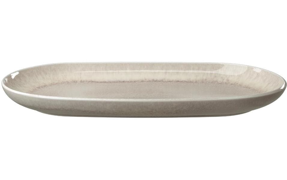 Villeroy & Boch Servierplatte »Perlemor Sand 34.2 cm« Ovale Servierplatte aus Premium Porzellan