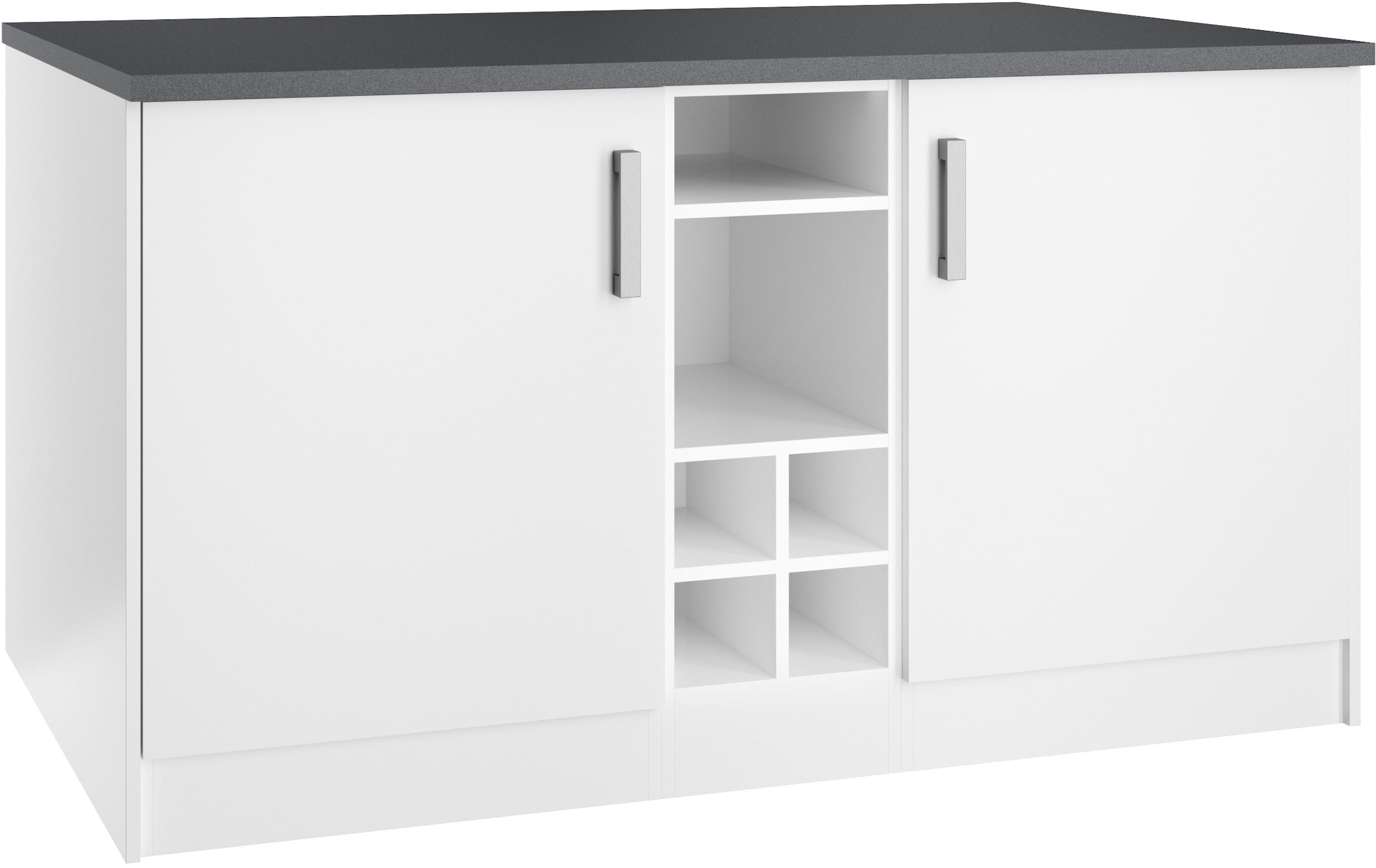 KOCHSTATION Kücheninsel »KS-Toronto« Breite 153 cm, MDF-Fronten, Flaschenregal