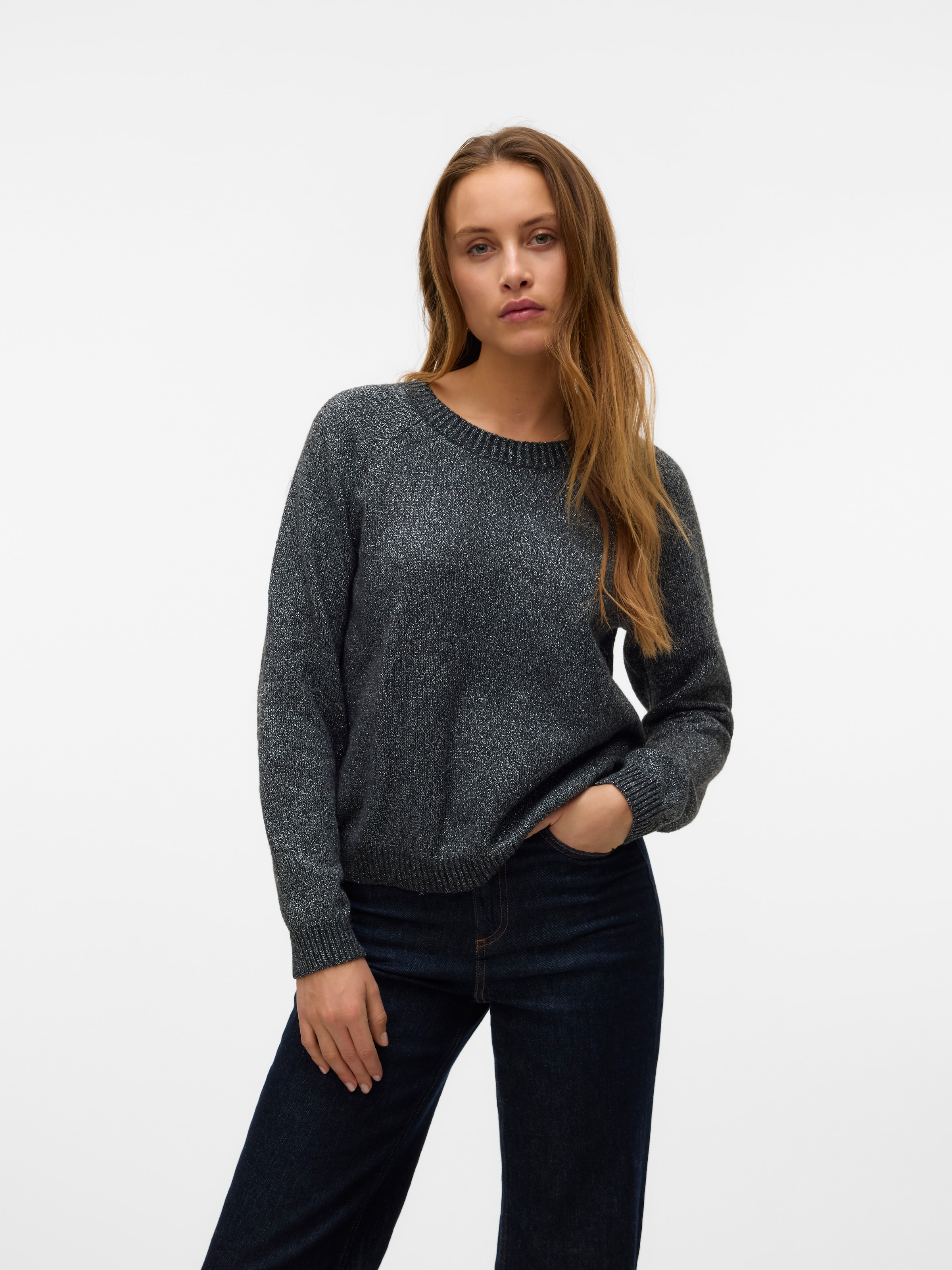 Vero Moda Pull à col rond »VMDOFFYSHINE LS O-NECK BLOUSE REP NOOS«