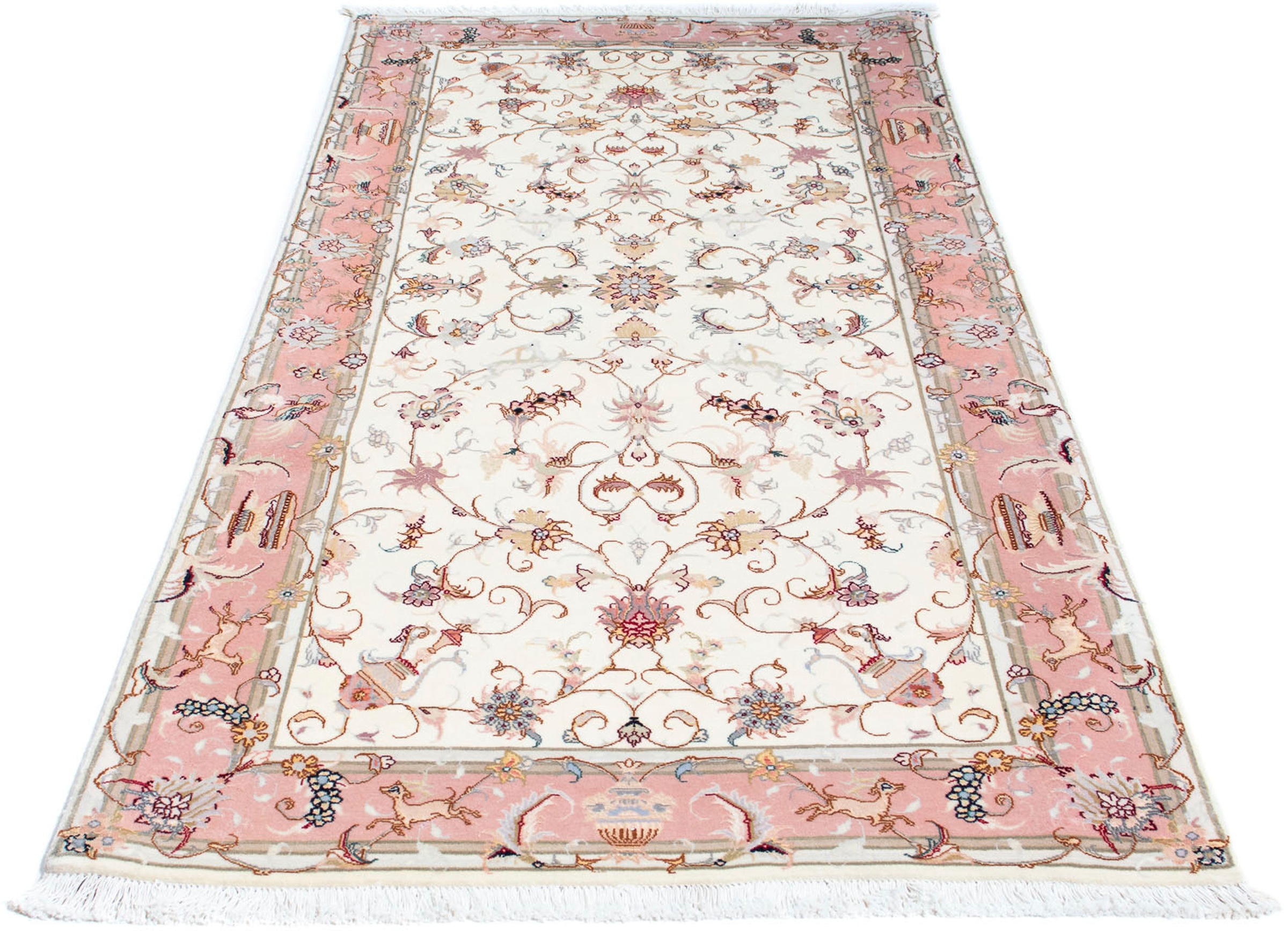 Image of morgenland Orientteppich »Perser - Täbriz - Royal - 202 x 100 cm - beige«, rechteckig, 7 mm Höhe, Wohnzimmer, Handgeknüpft, Einzelstück mit Zertifikat bei Ackermann Versand Schweiz