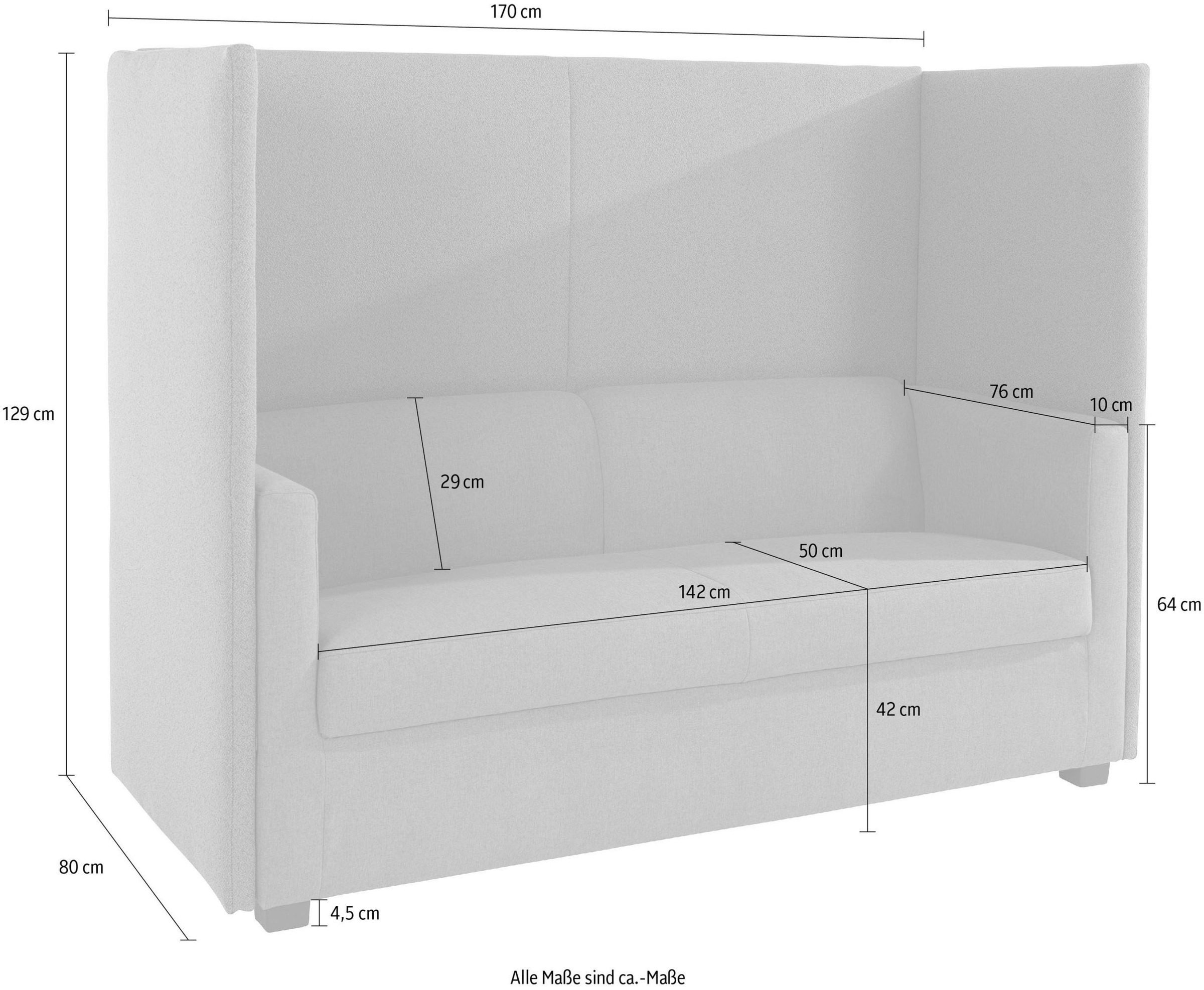 DOMO collection 2-Sitzer »Kea«, mit praktischem Sichtschutz, Breite 170