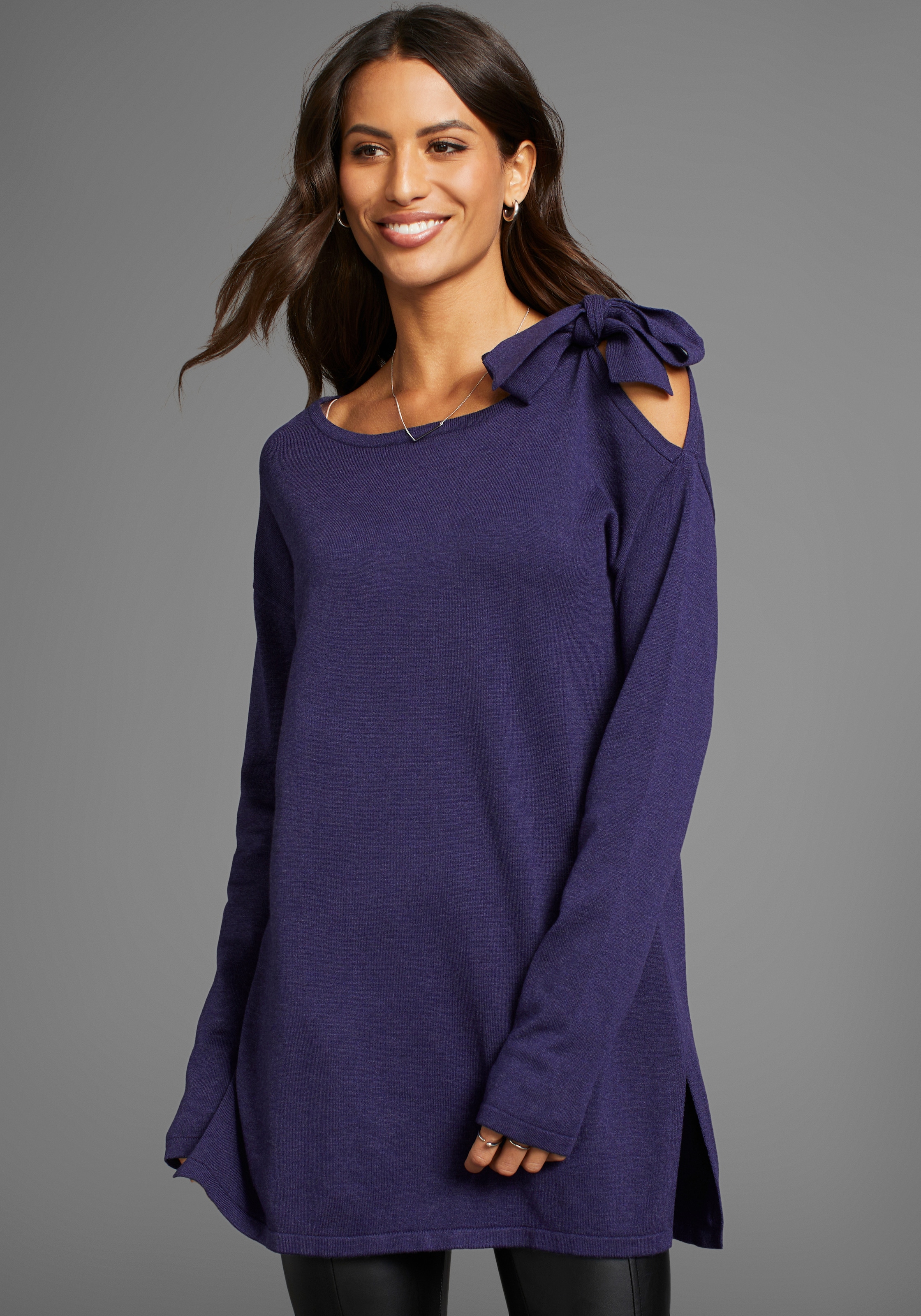 Image of Laura Scott Longpullover mit Schleifendetail in Cold-Shoulder-Optik