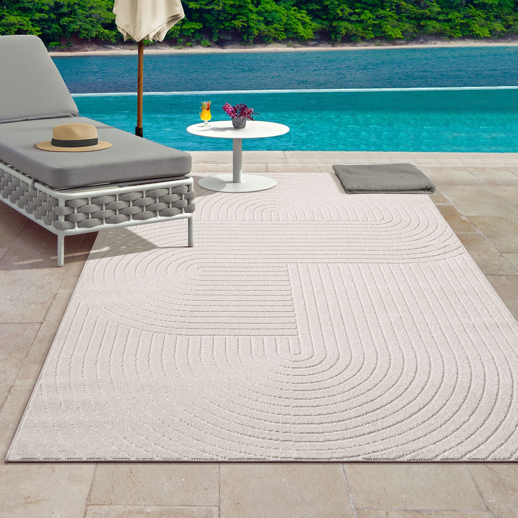 Image of the carpet Teppich "Santo Plus" rechteckig 5 mm Höhe Plus moderner robuster In und Outdoor Teppich