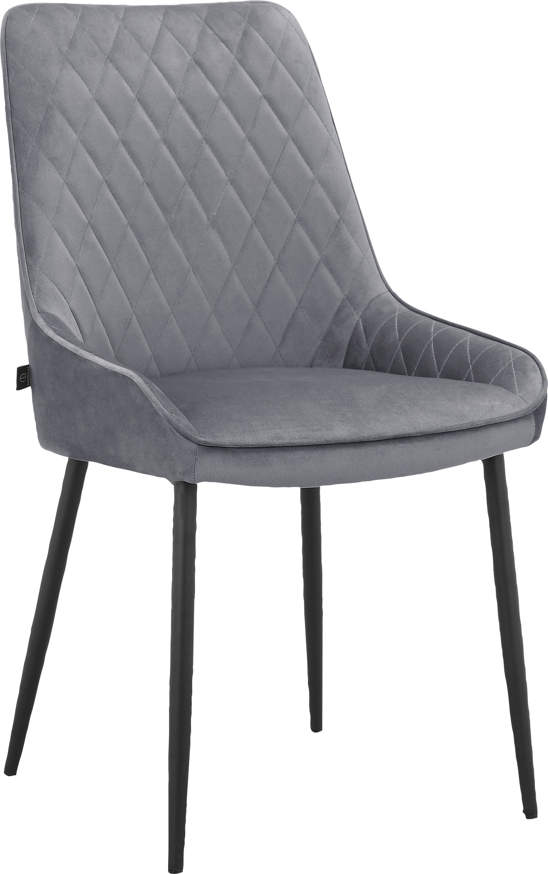 Leonique Esszimmerstuhl »Tournebu«, 2 St., Veloursstoff, Sitz und Rücken gepolstert, Velourstoff mit Steppung, Sitzhöhe 45 cm
