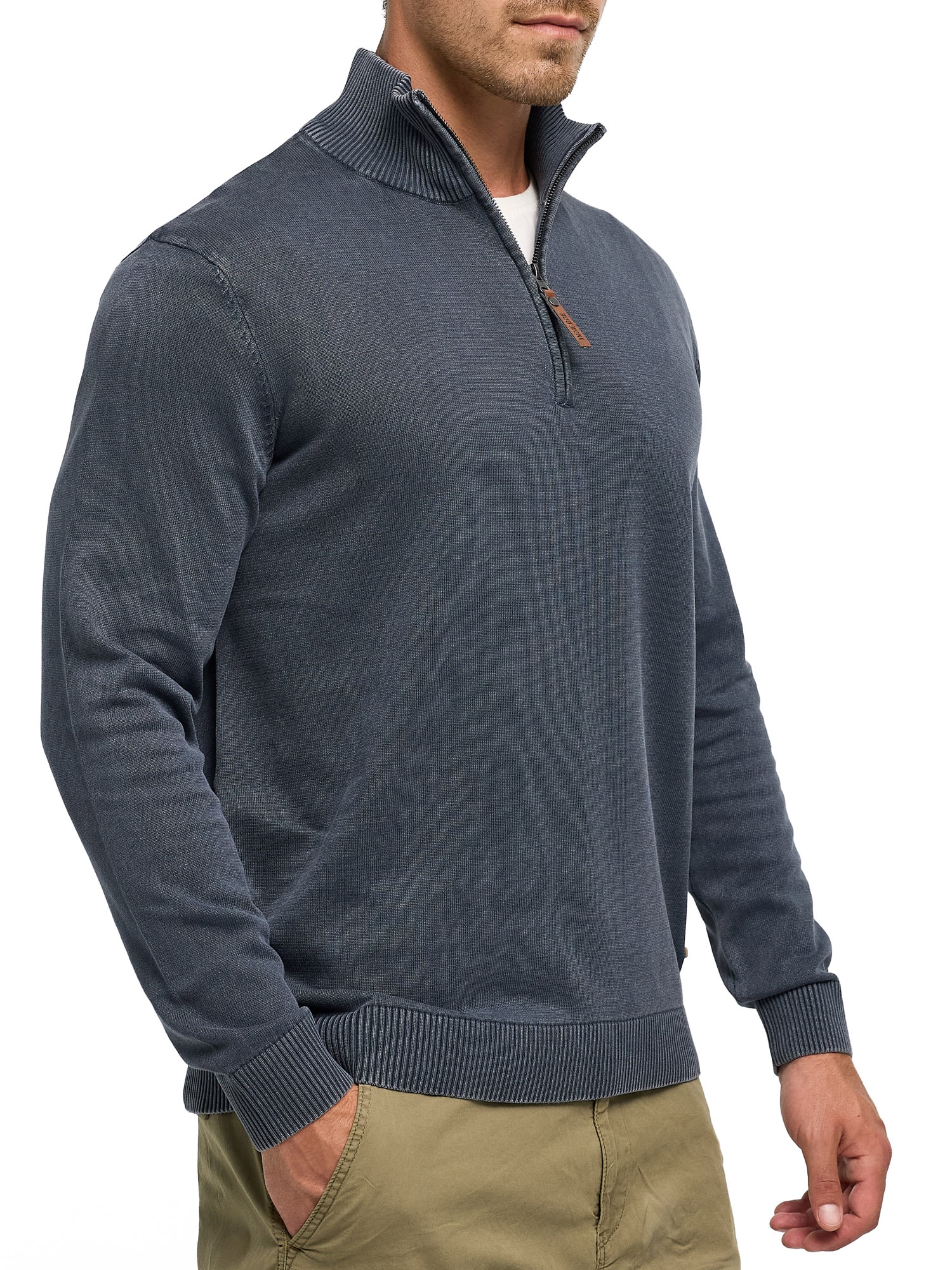 Indicode Troyer »INArkmill ½ zip« Baumwolle, regular fit