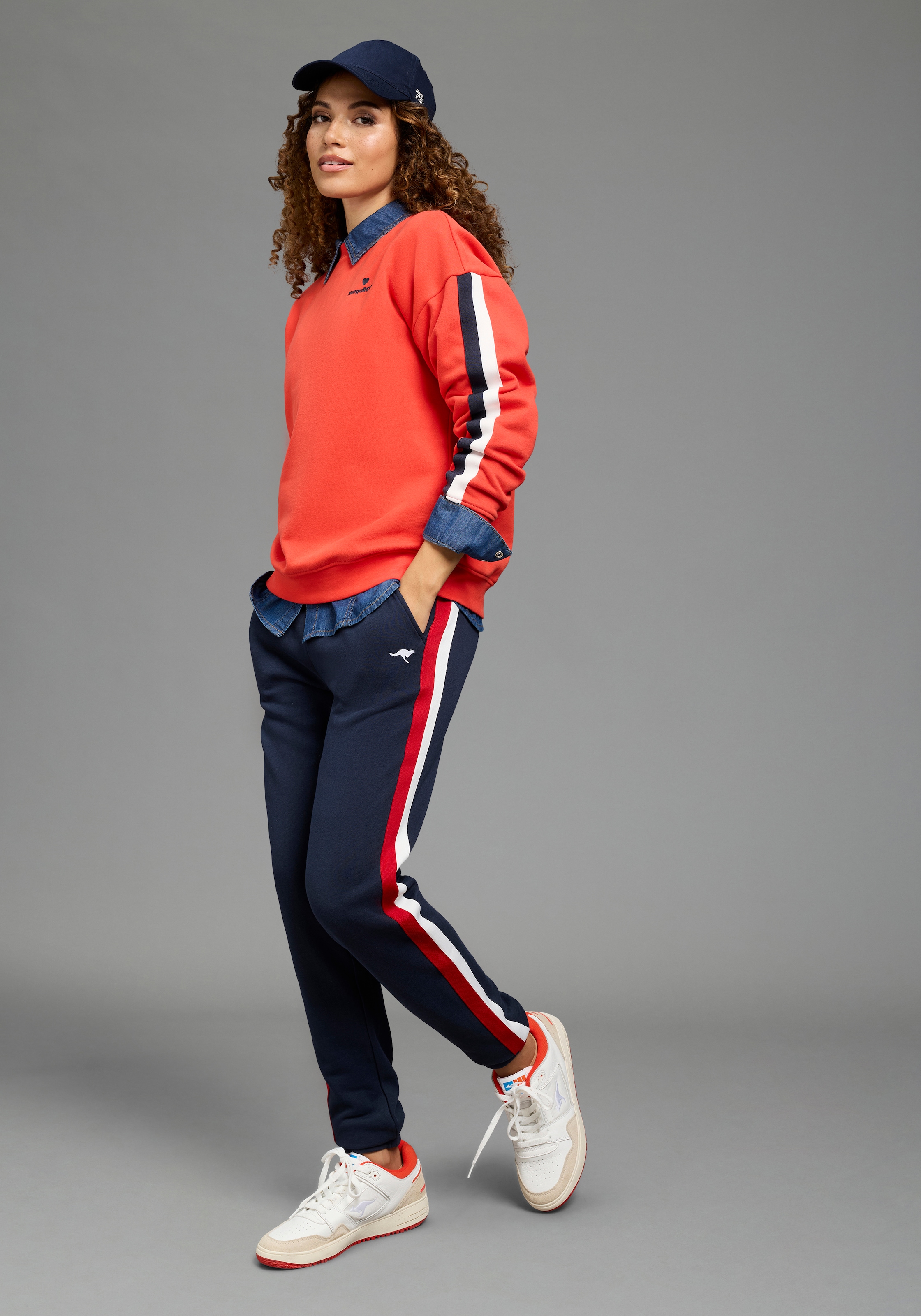 KangaROOS Sweat-shirt , avec col rond, en coton et polyester, coupe ample
