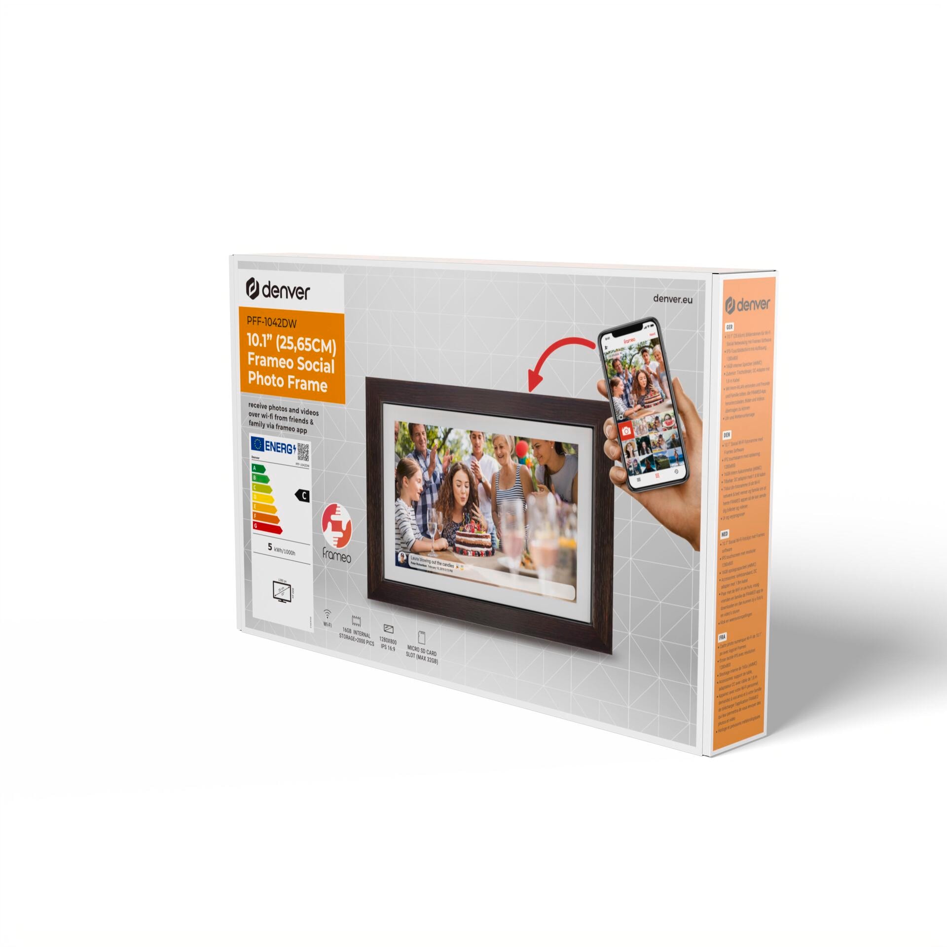 Denver Digitaler Bilderrahmen »FRAMEO Bilderrahmen PFF-1042«, 25,65 cm/10,1 Zoll, 800 x 1280 px Pixel, 16 GB