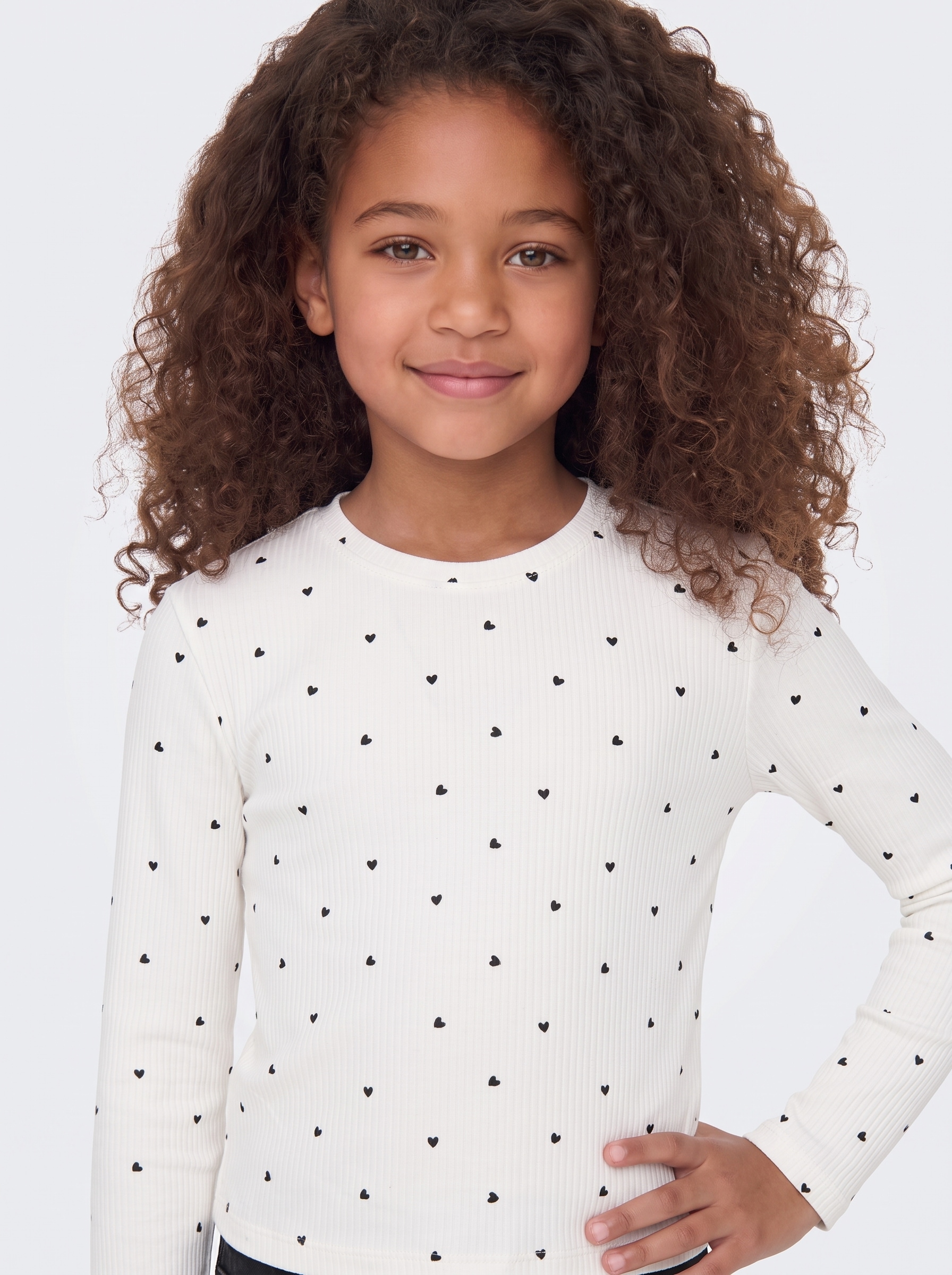 Image of KIDS ONLY Langarmshirt "KOGBELLA LIFE AOP L/S TOP JRS NOOS" Baumwollmischung, figurbetont