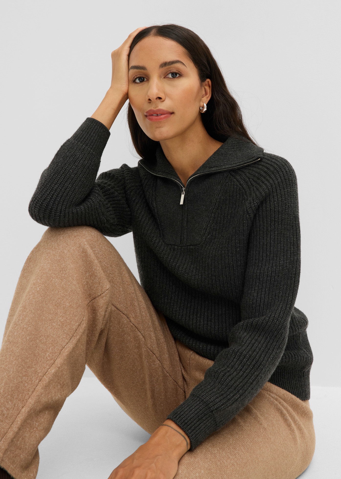 bonprix Troyer mit Umlegekragen, bequeme Passform, locker geschnitten, im Casual-Stil