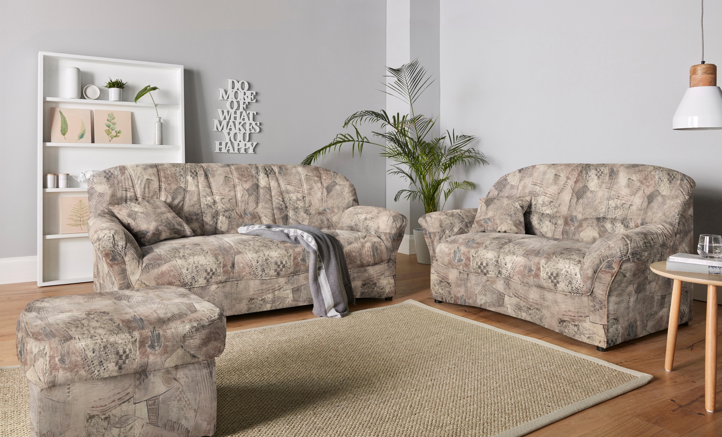 DOMO collection Ensemble rembourré »Bahia zeitlos & elegantes Sofa, bequem« Set,  Microfaser, natur