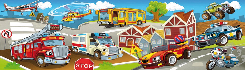 Image of Papermoon Fototapete "Kids Cars Panorama" matt