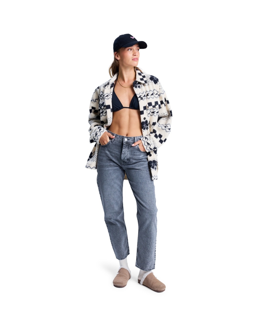 Image of Roxy Relax-fit-Jeans "Patti Straight Mid Grey"