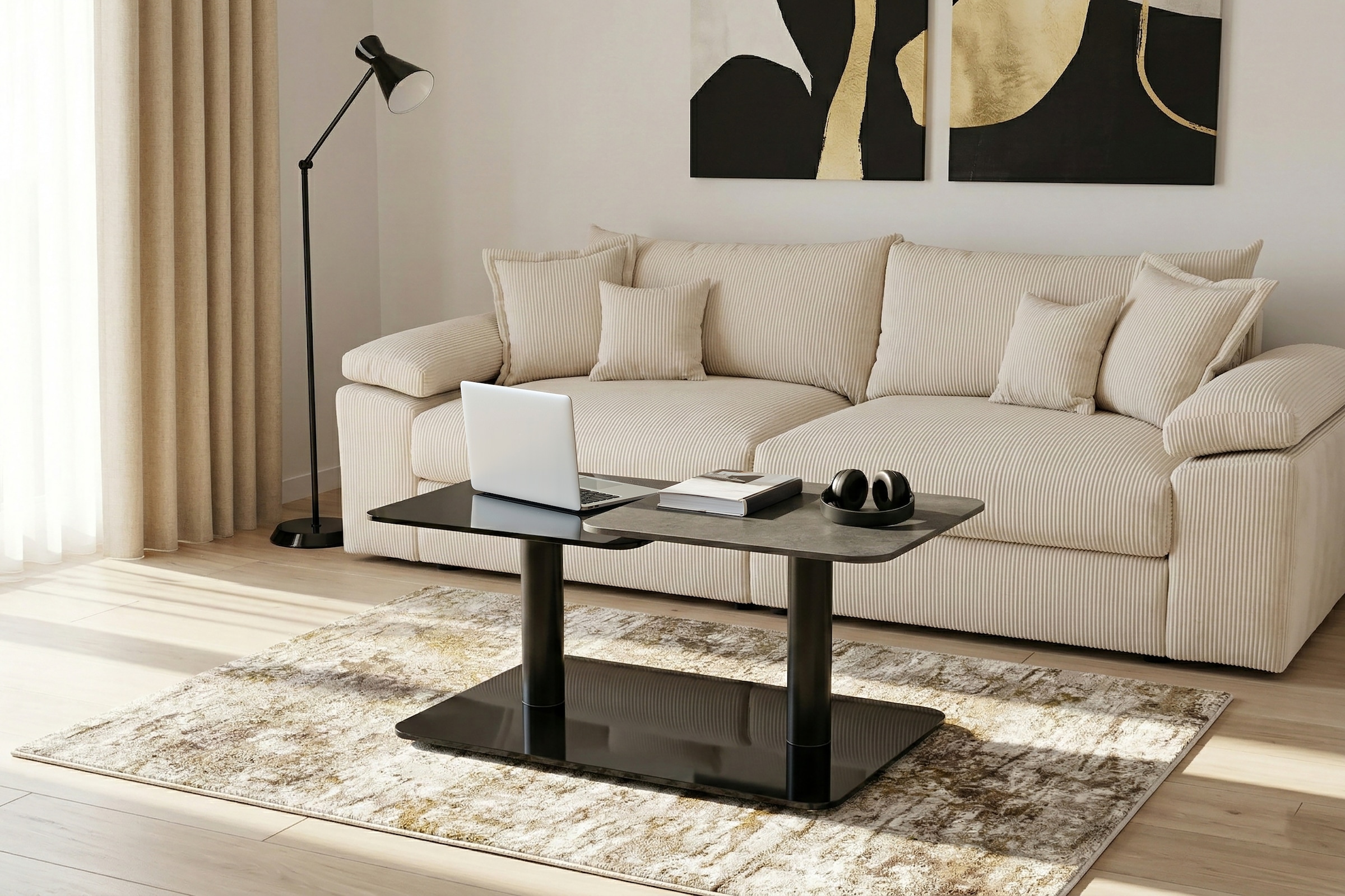 GOODproduct Couchtisch »Craco« mit verschiebbarer Ablagefläche im puristischen Design