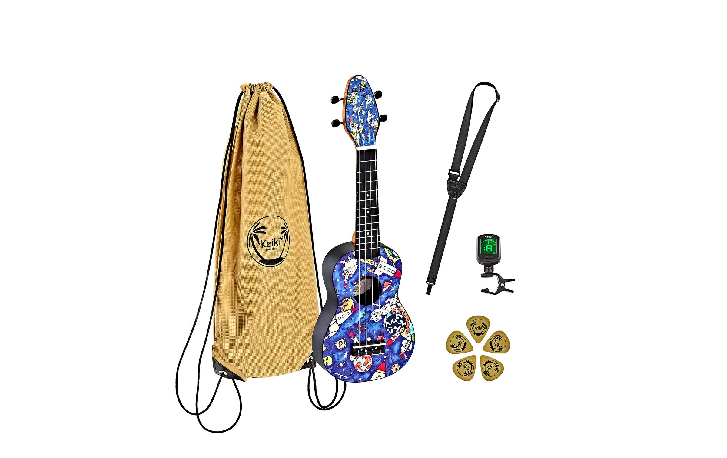  Ukulele »Ortega Guitars Keiki Package K2-SP – Spaceman«