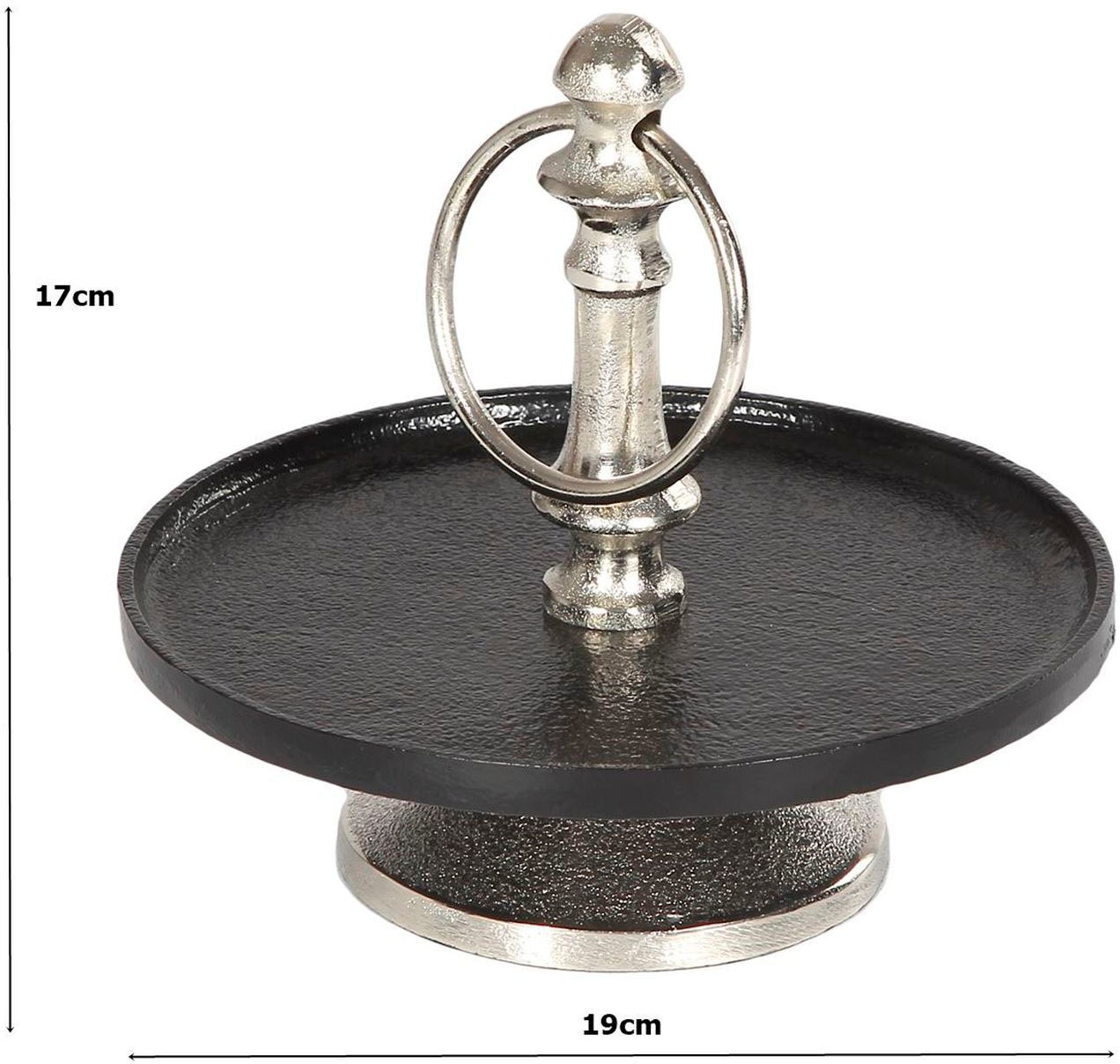 Ambiente Haus Etagere »Etagere 1 Stufe Silberfarben und Schwarz«, (1 tlg.)