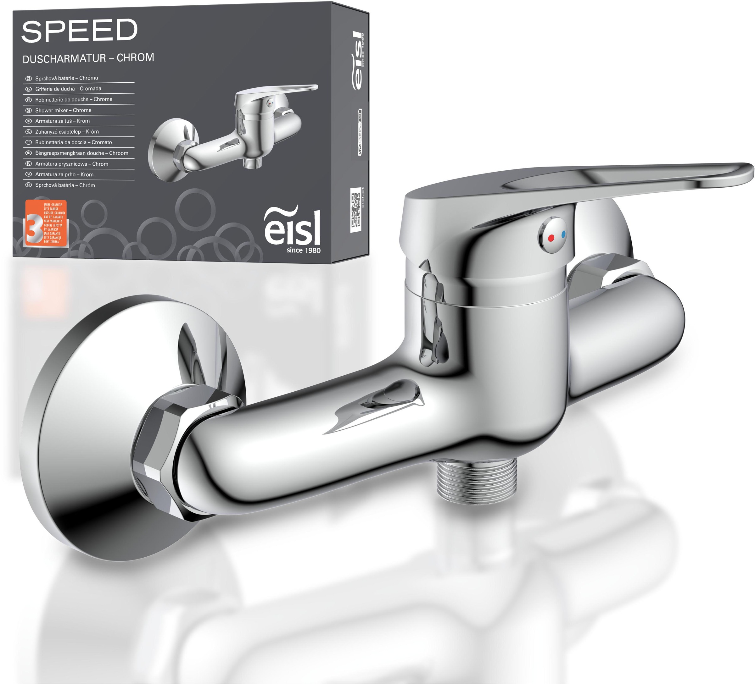 Image of Eisl Duscharmatur "SPEED" auswechselbare 35mm Keramik-Kartusche, Brauseschlauchanschluss